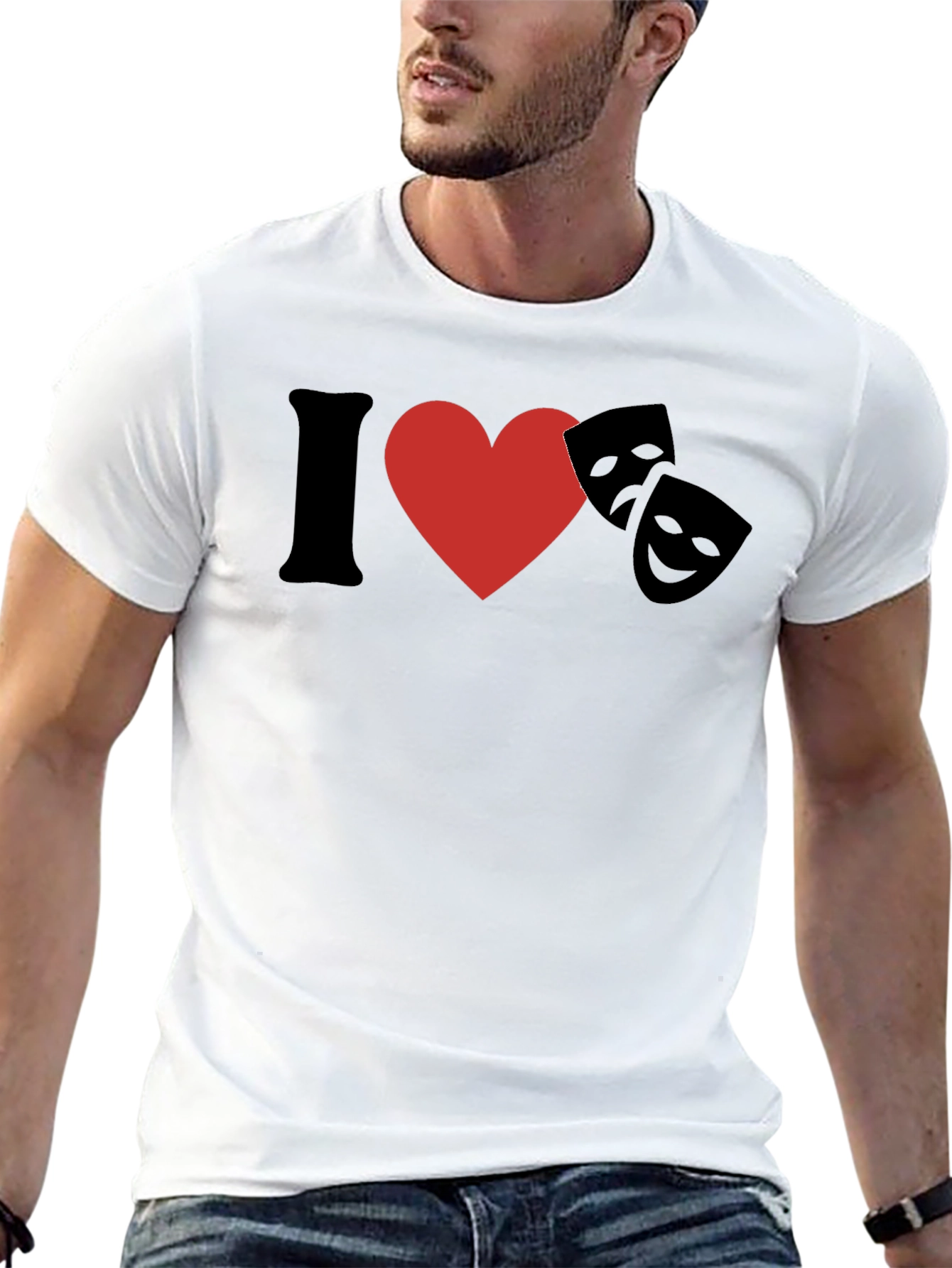 I Love Theatre Graphic Tee - Black