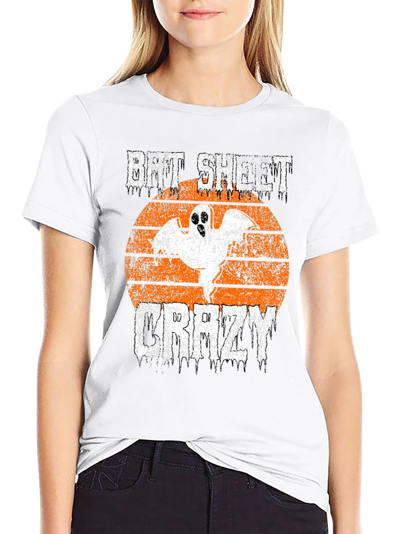 Bit Sheet Crazy Halloween Ghost Graphic Tee