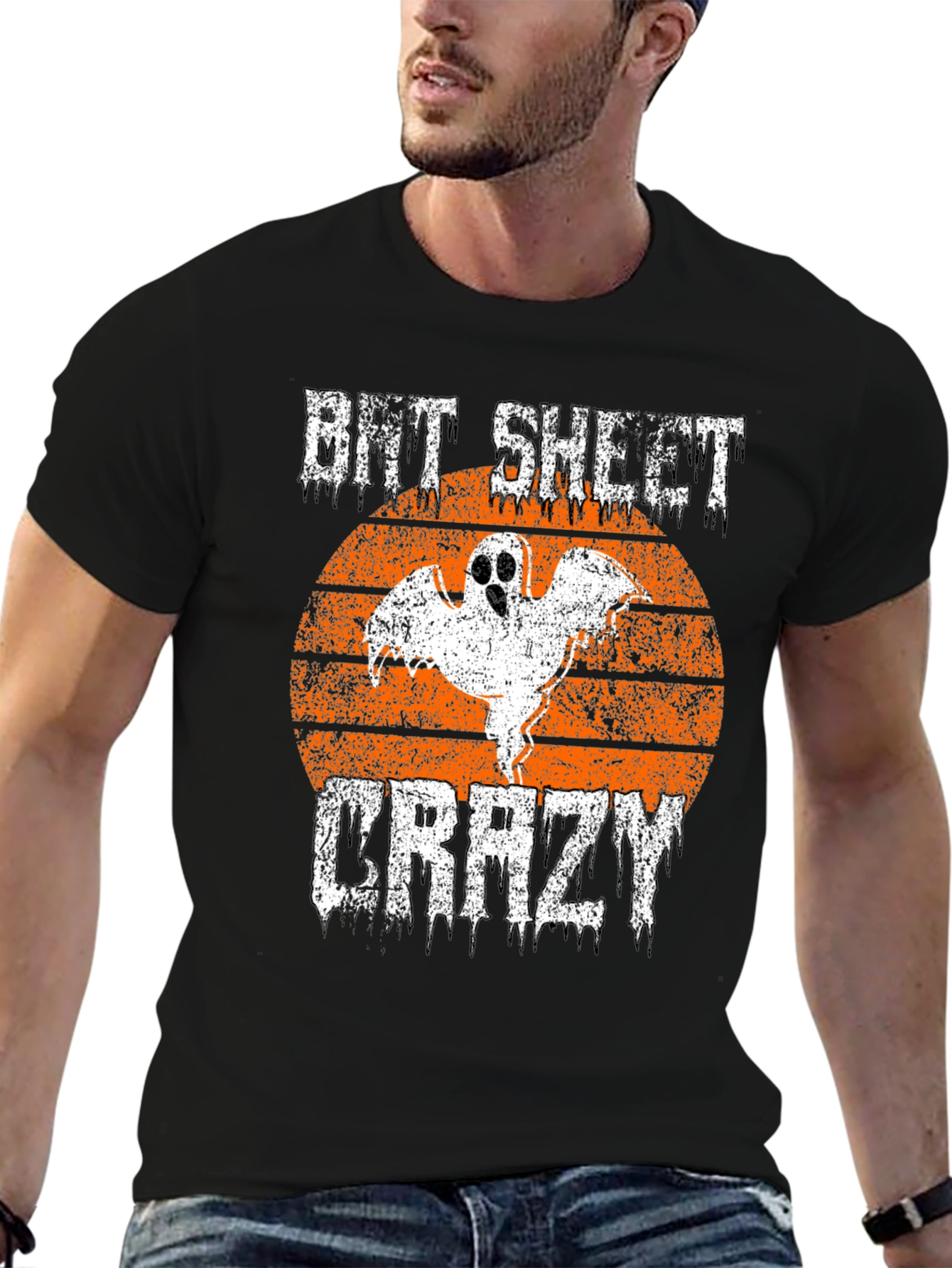 Bit Sheet Crazy Halloween Ghost Graphic Tee