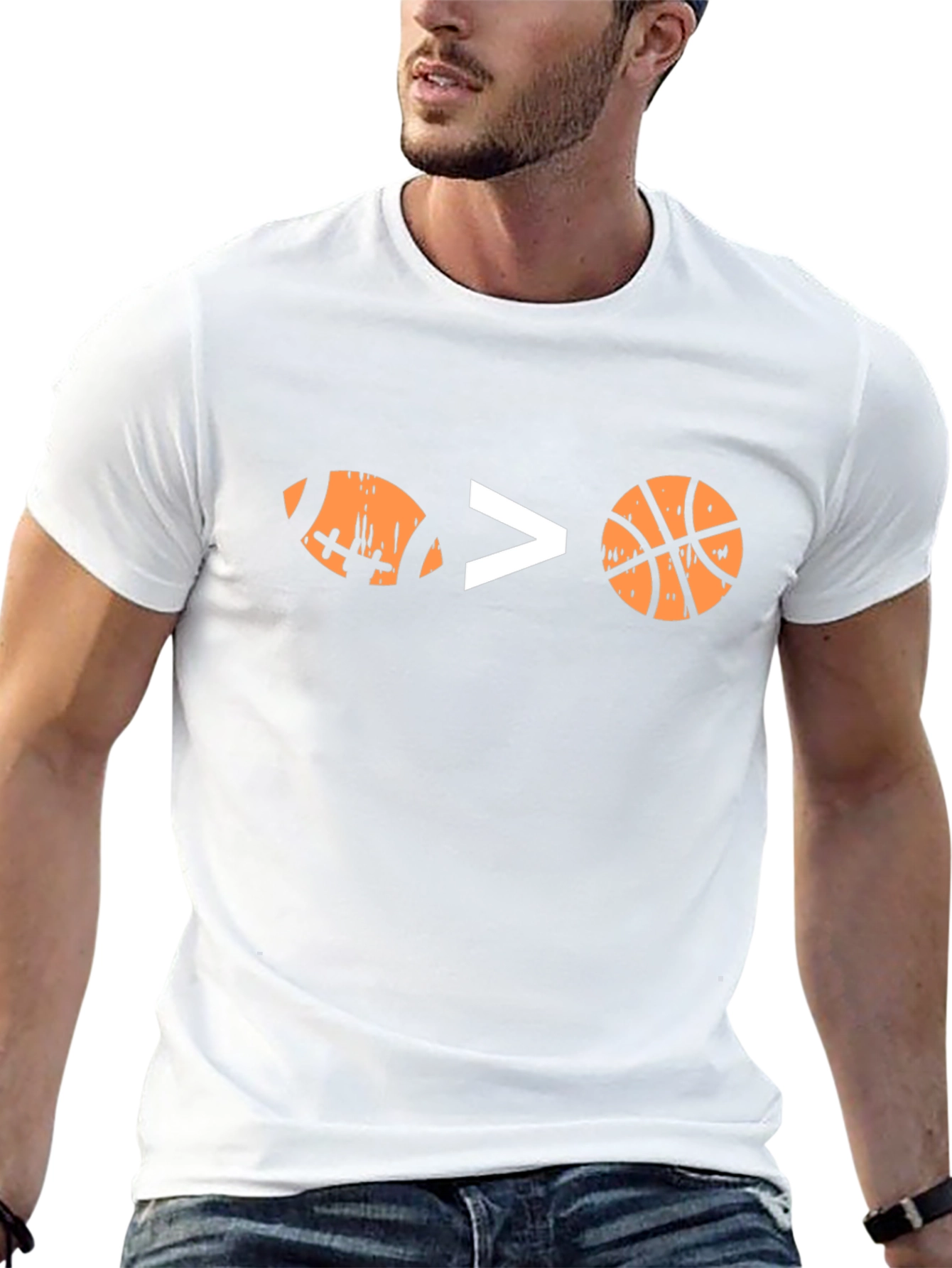 Football > Basketball Graphic Tee