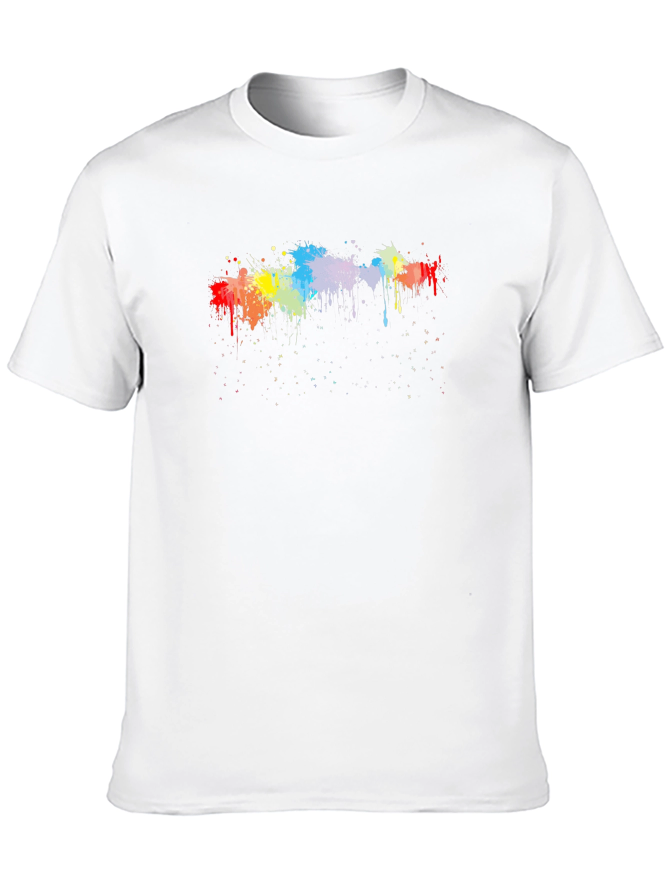 Rainbow Paint Splatter Graphic Black T-Shirt