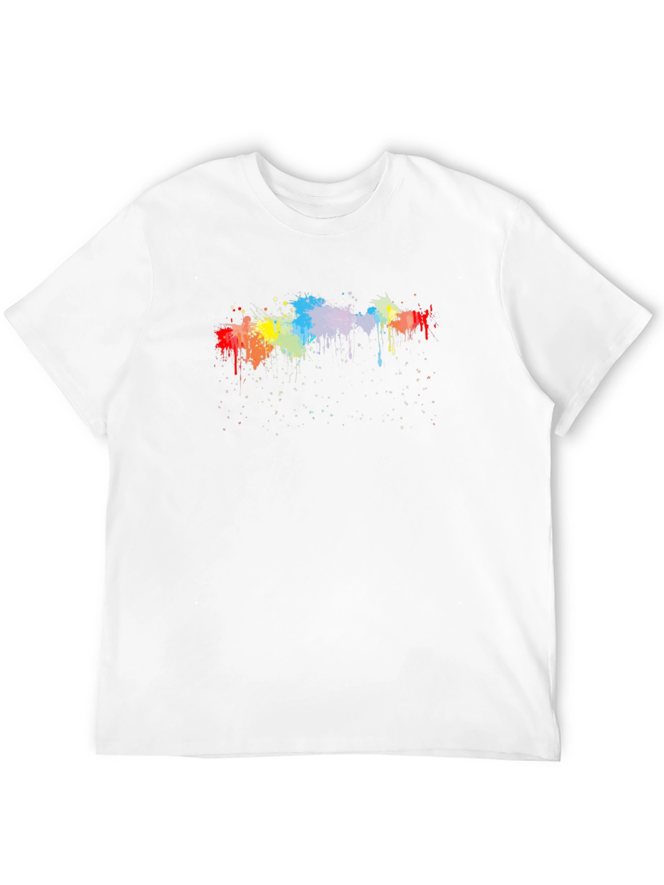 Rainbow Paint Splatter Graphic Black T-Shirt