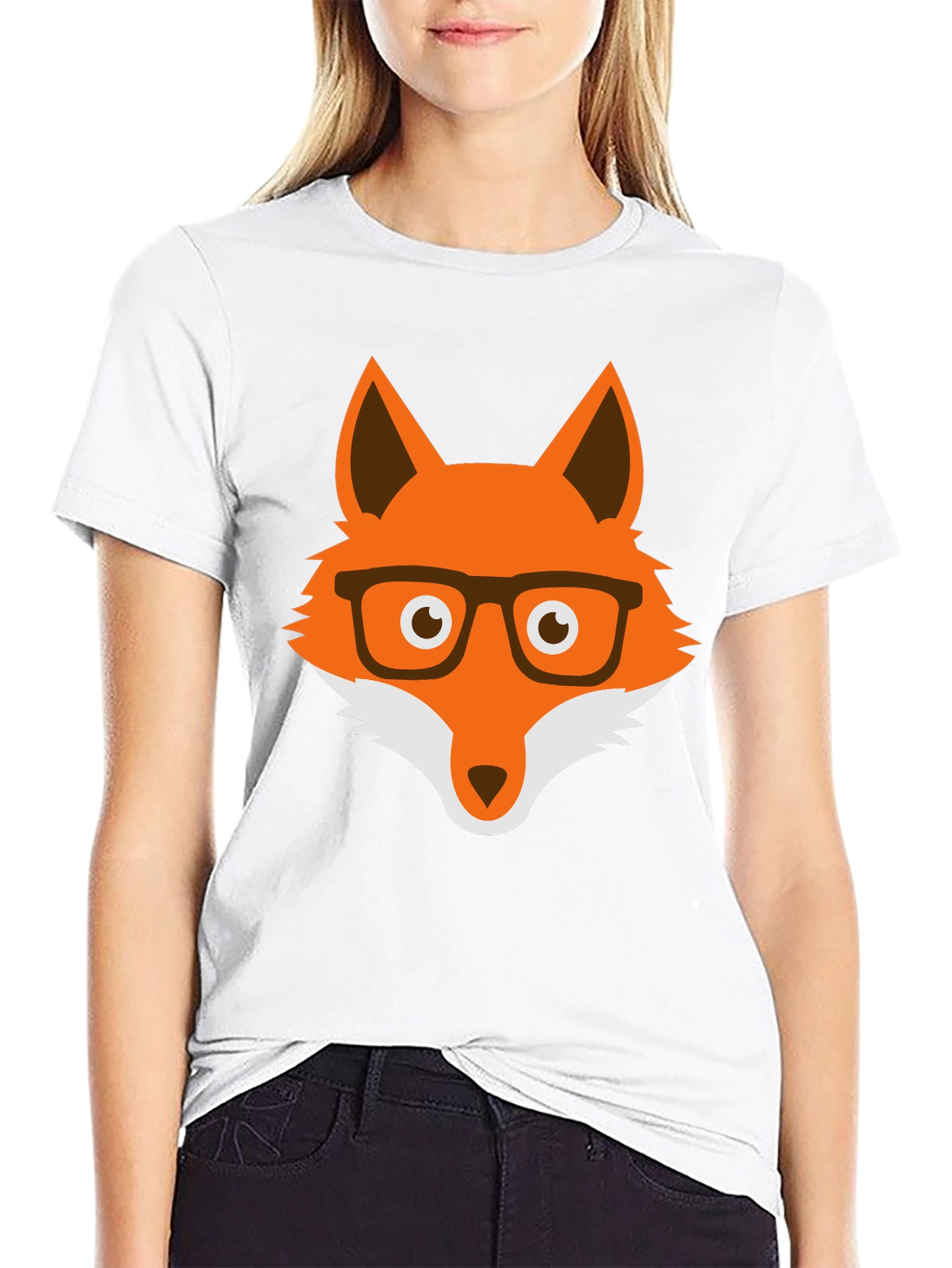Fox with Glasses Graphic Tee - Unisex Cotton T-Shirt