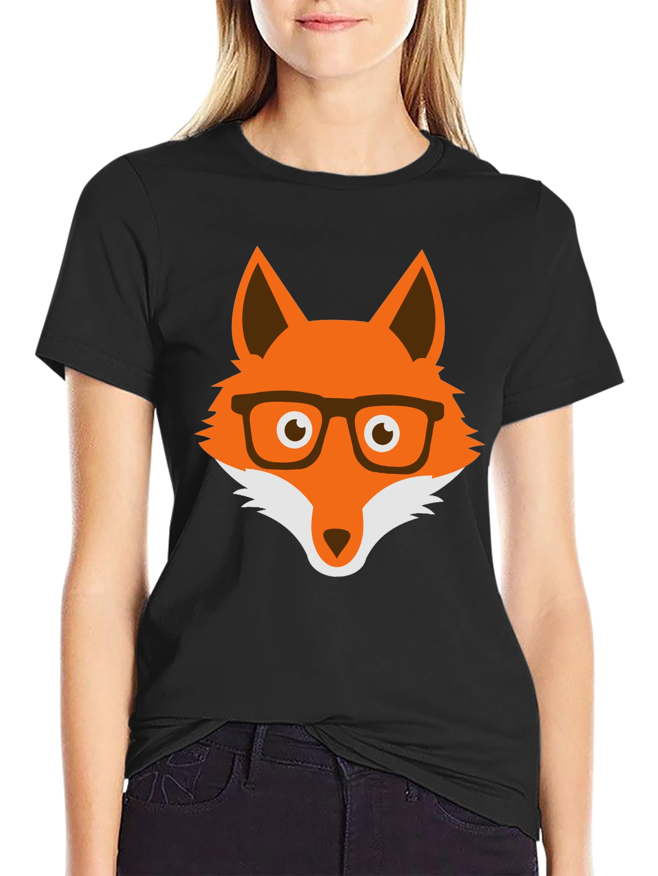 Fox with Glasses Graphic Tee - Unisex Cotton T-Shirt