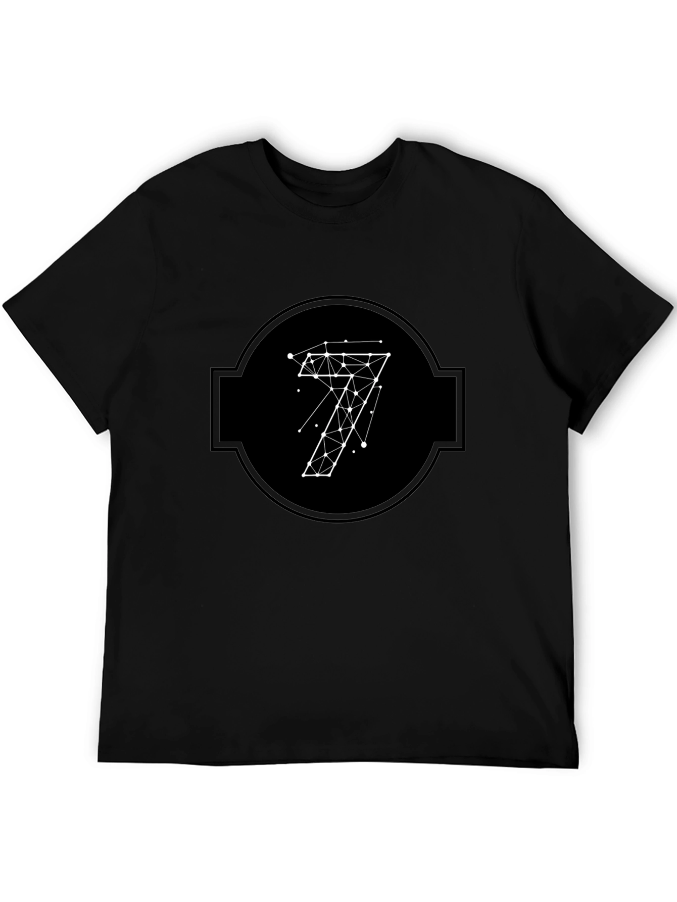 Geometric Seven Black Tee
