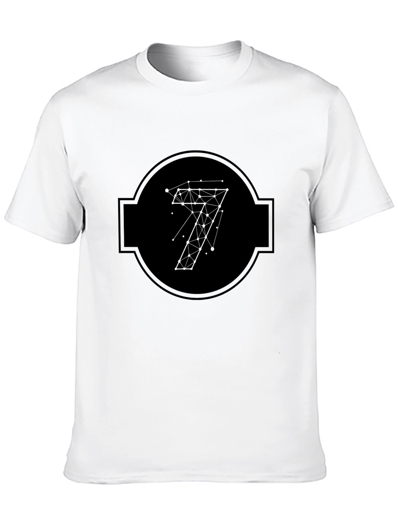 Geometric Seven Black Tee