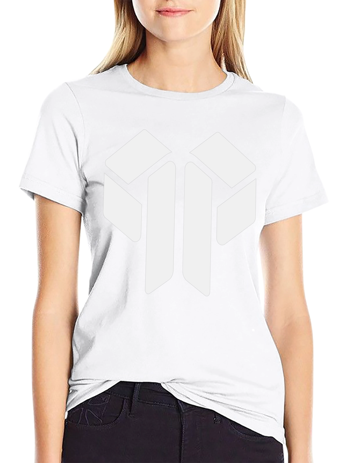 Modern Geometric Logo Black T-Shirt
