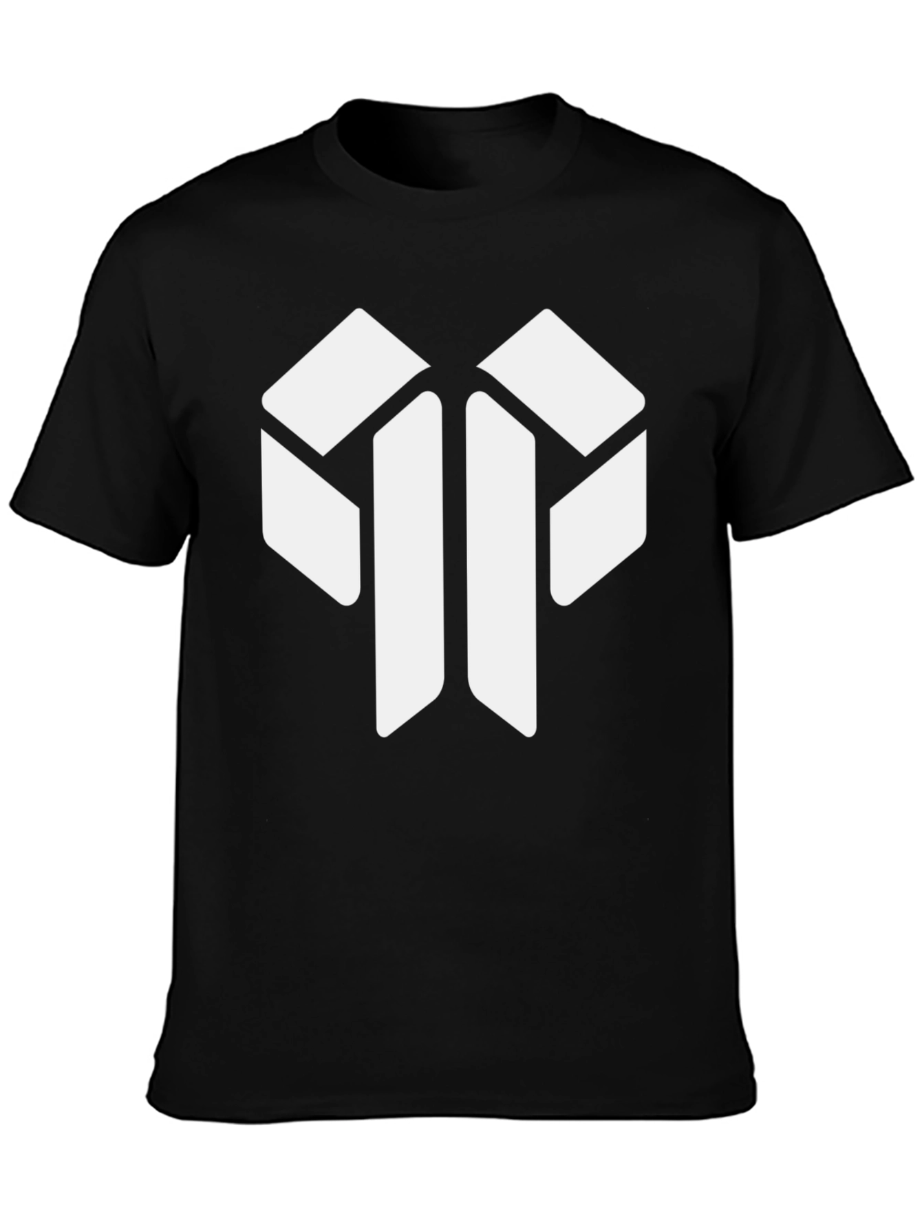 Modern Geometric Logo Black T-Shirt