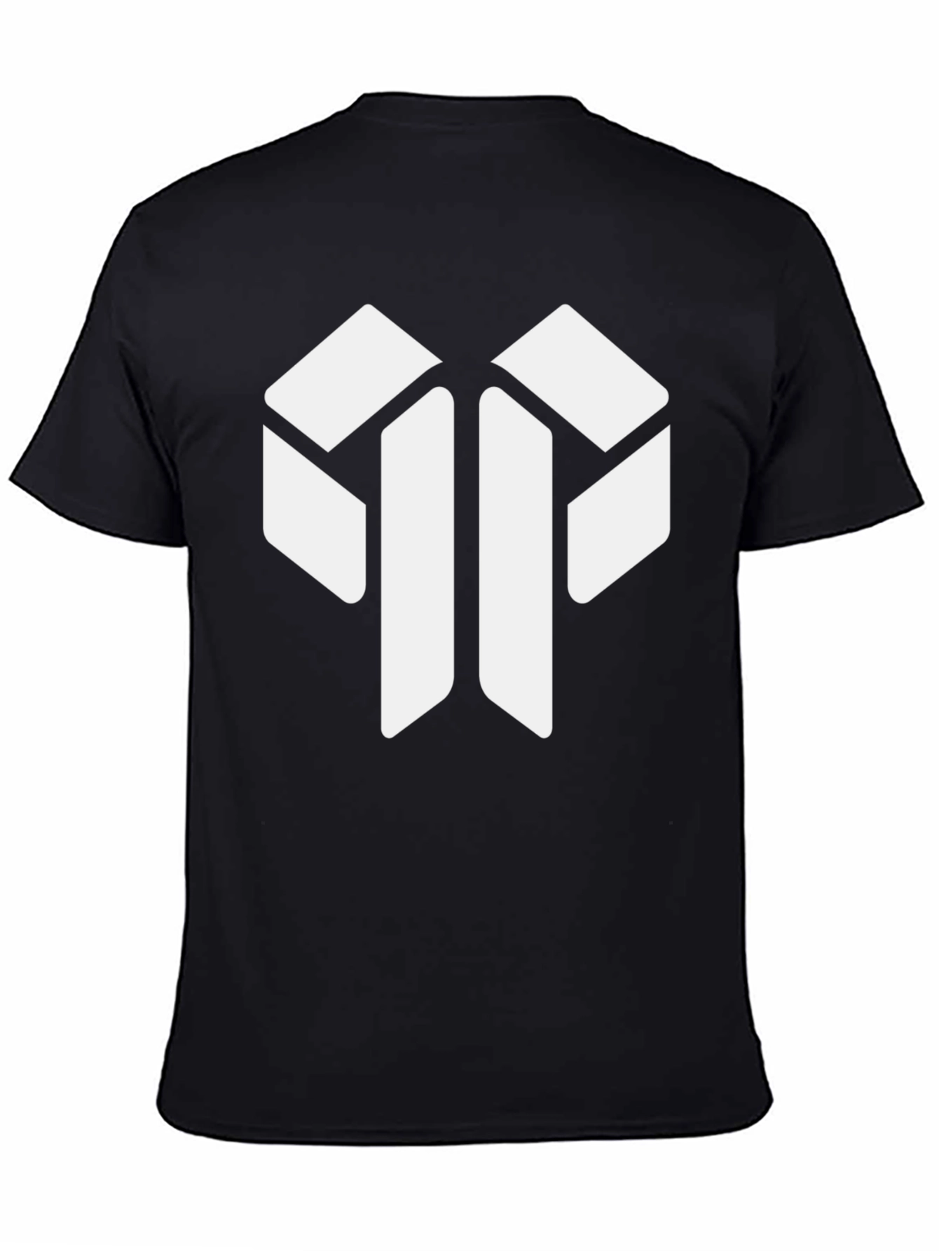 Modern Geometric Logo Black T-Shirt
