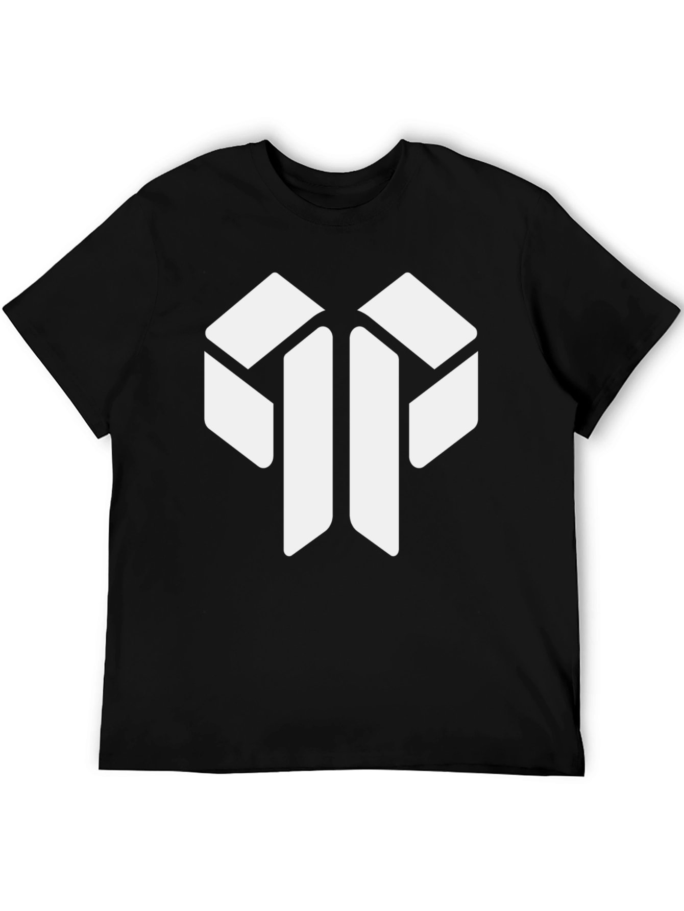 Modern Geometric Logo Black T-Shirt