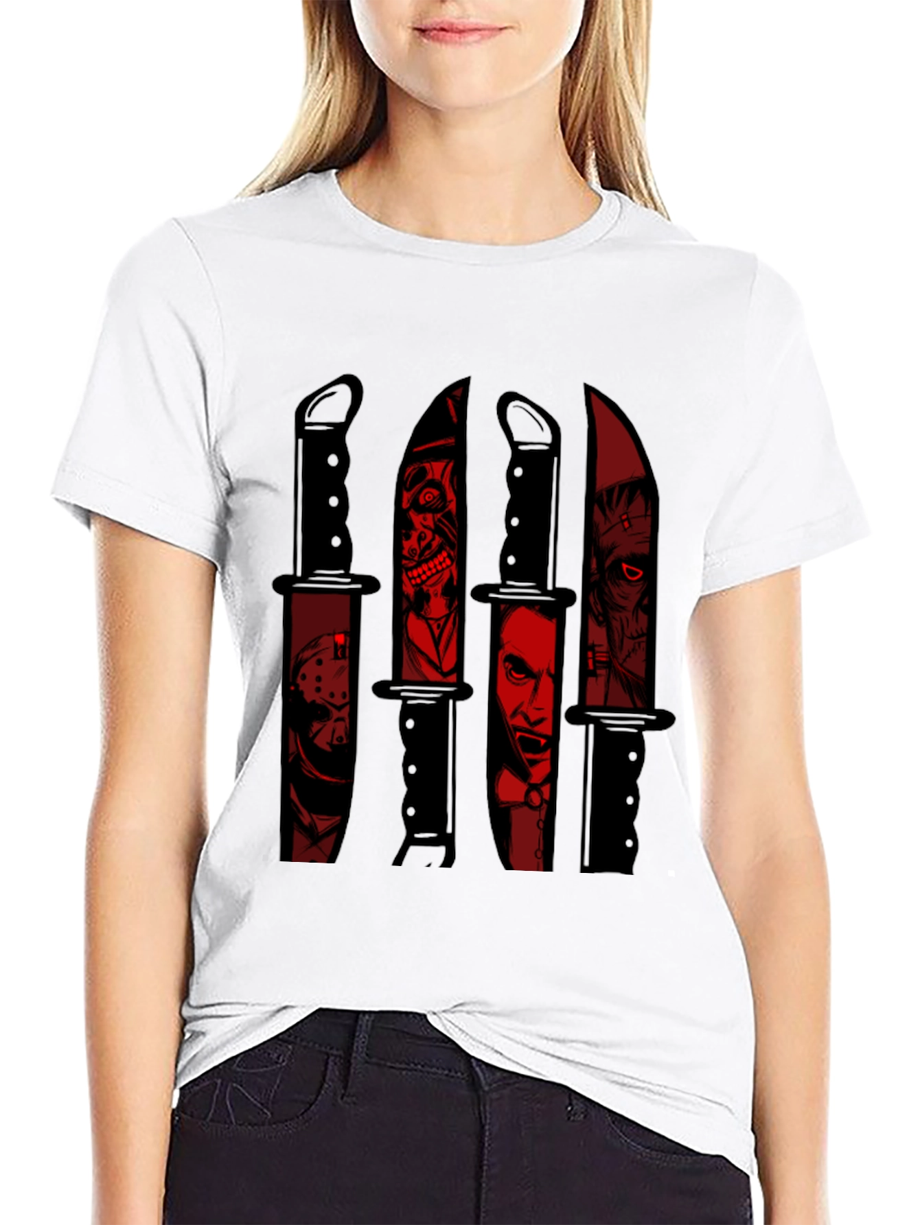 Horror Movie Character Knife Graphic Tee