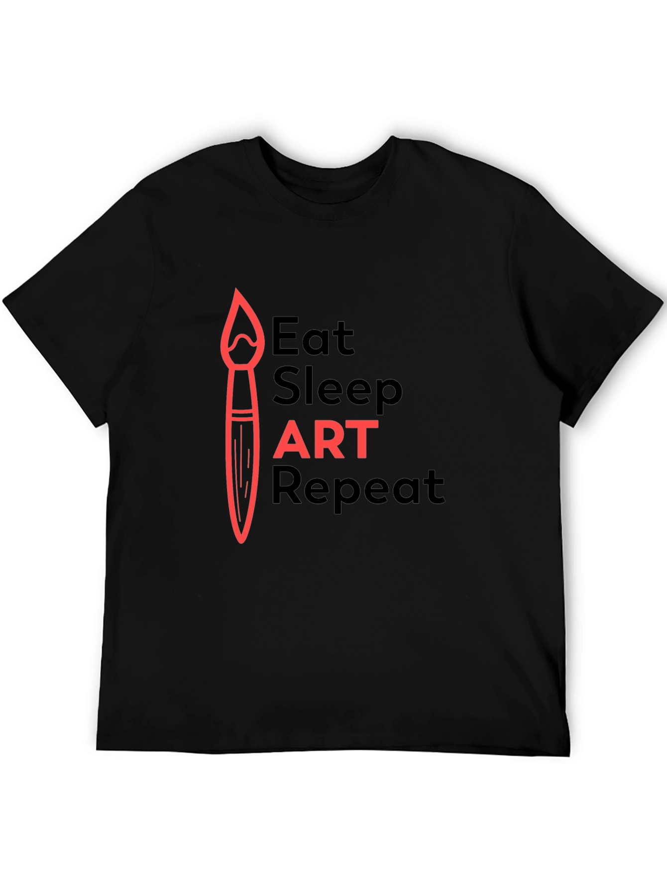Eat Sleep Art Repeat Graphic T-Shirt - Black