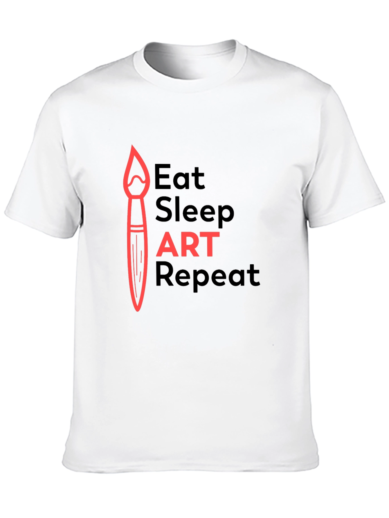 Eat Sleep Art Repeat Graphic T-Shirt - Black