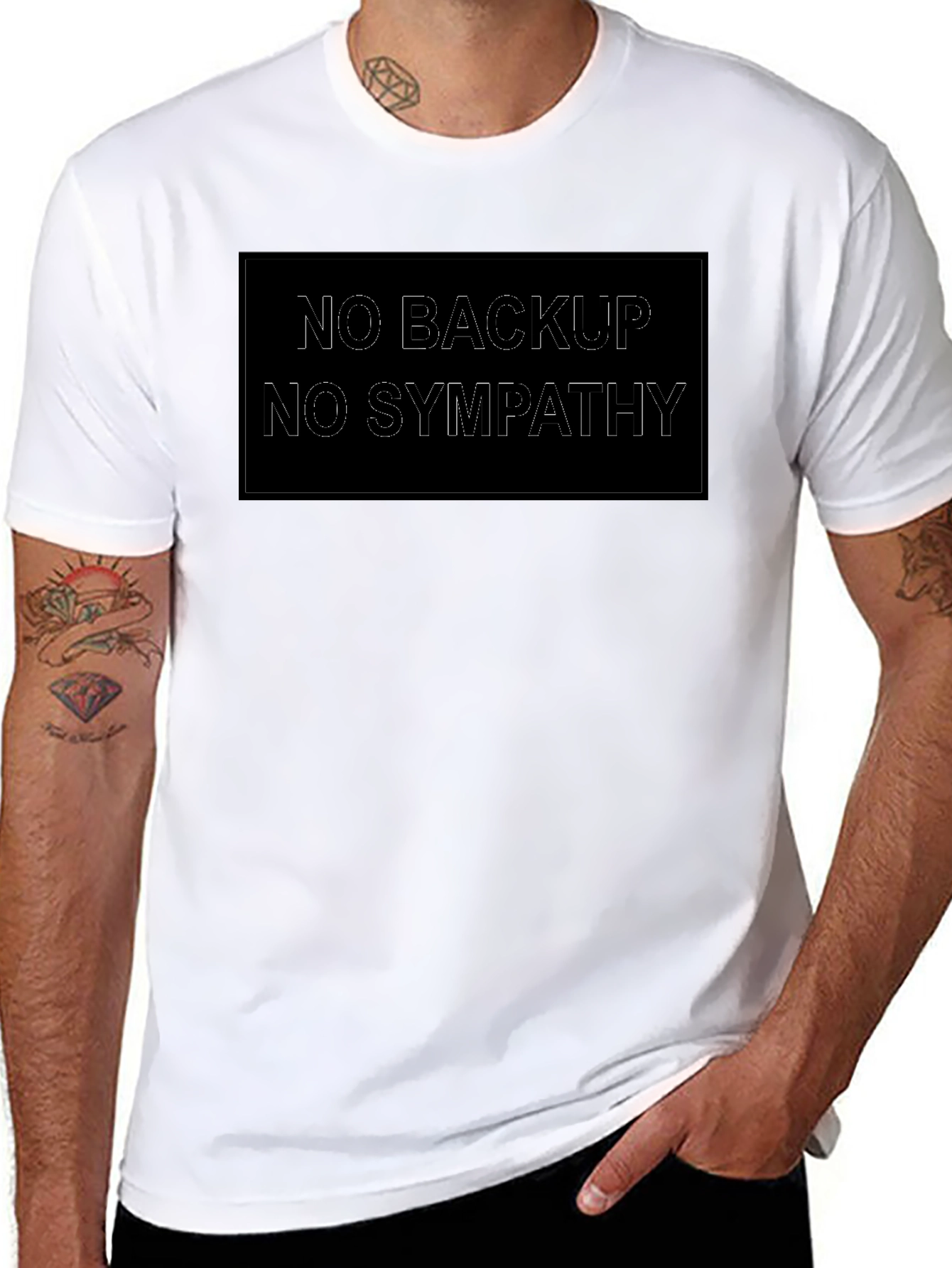 No Backup No Sympathy Black Graphic Tee