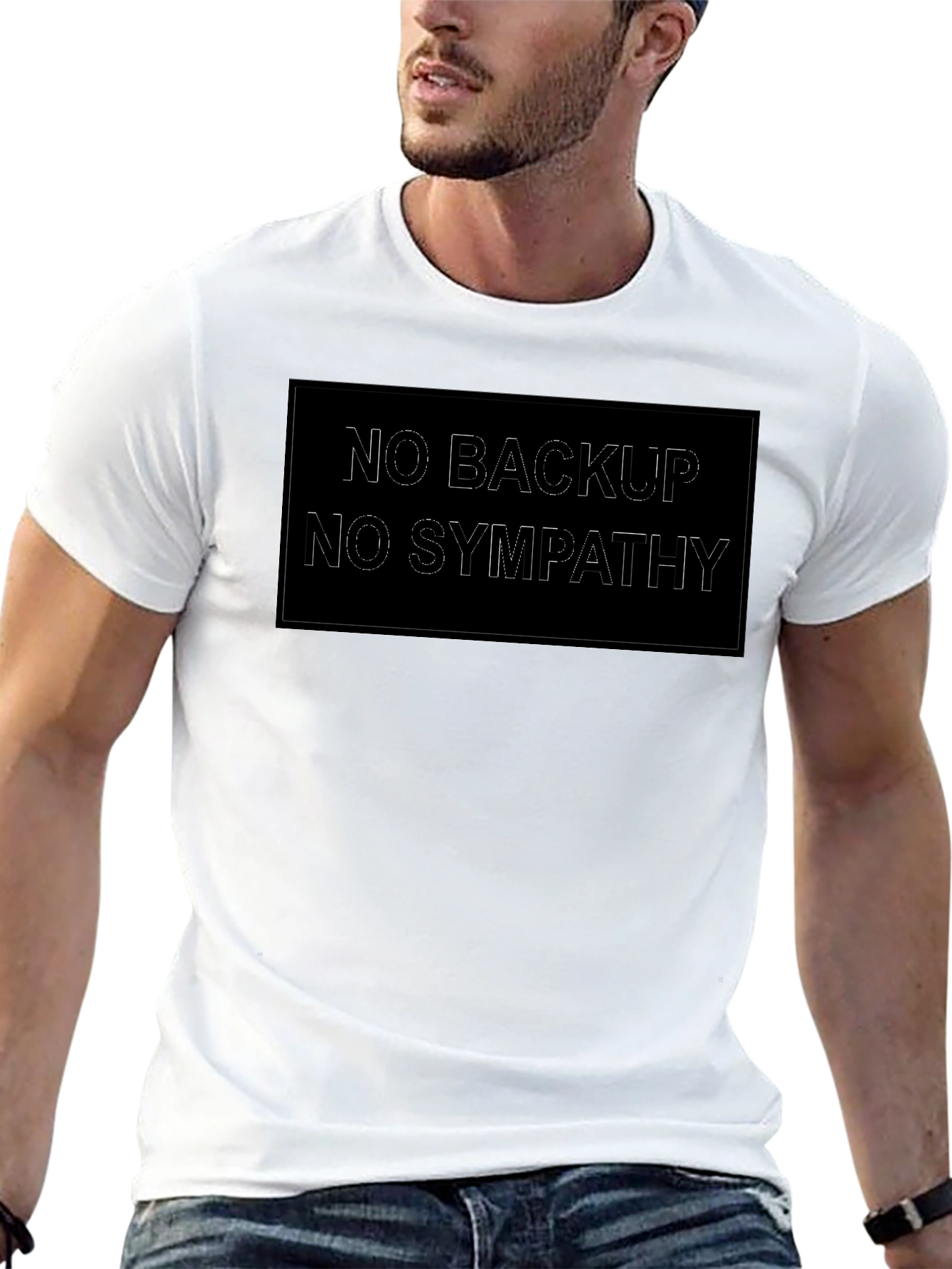 No Backup No Sympathy Black Graphic Tee