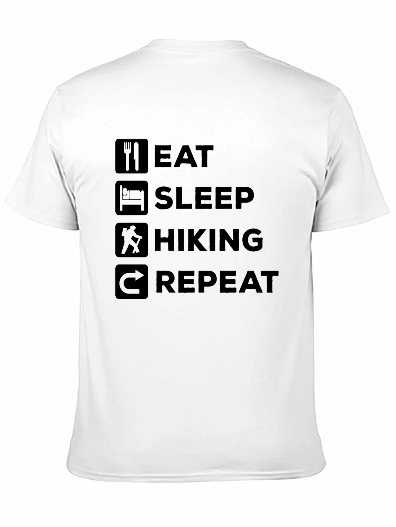 Eat Sleep Hiking Repeat Black Graphic Tee