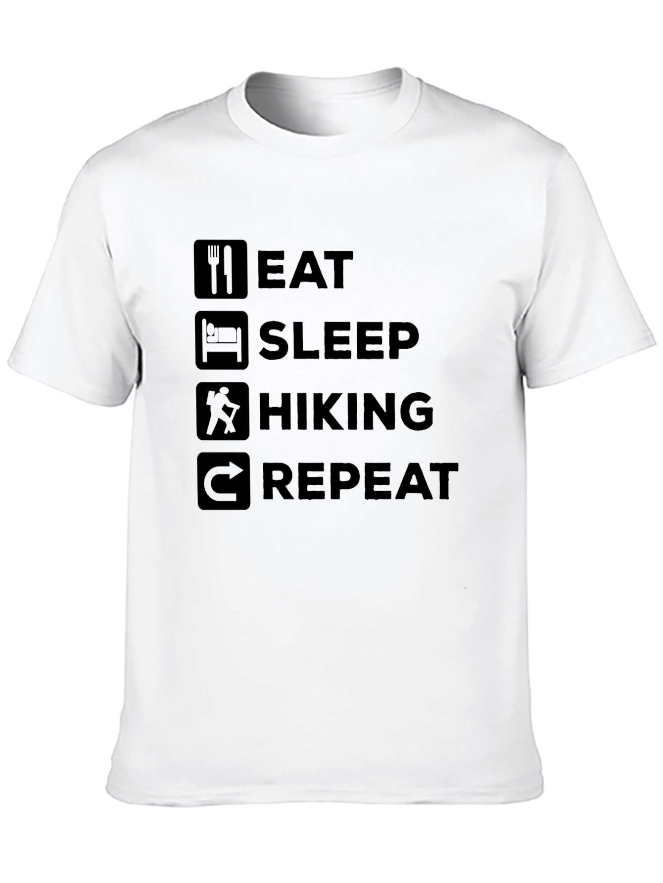 Eat Sleep Hiking Repeat Black Graphic Tee