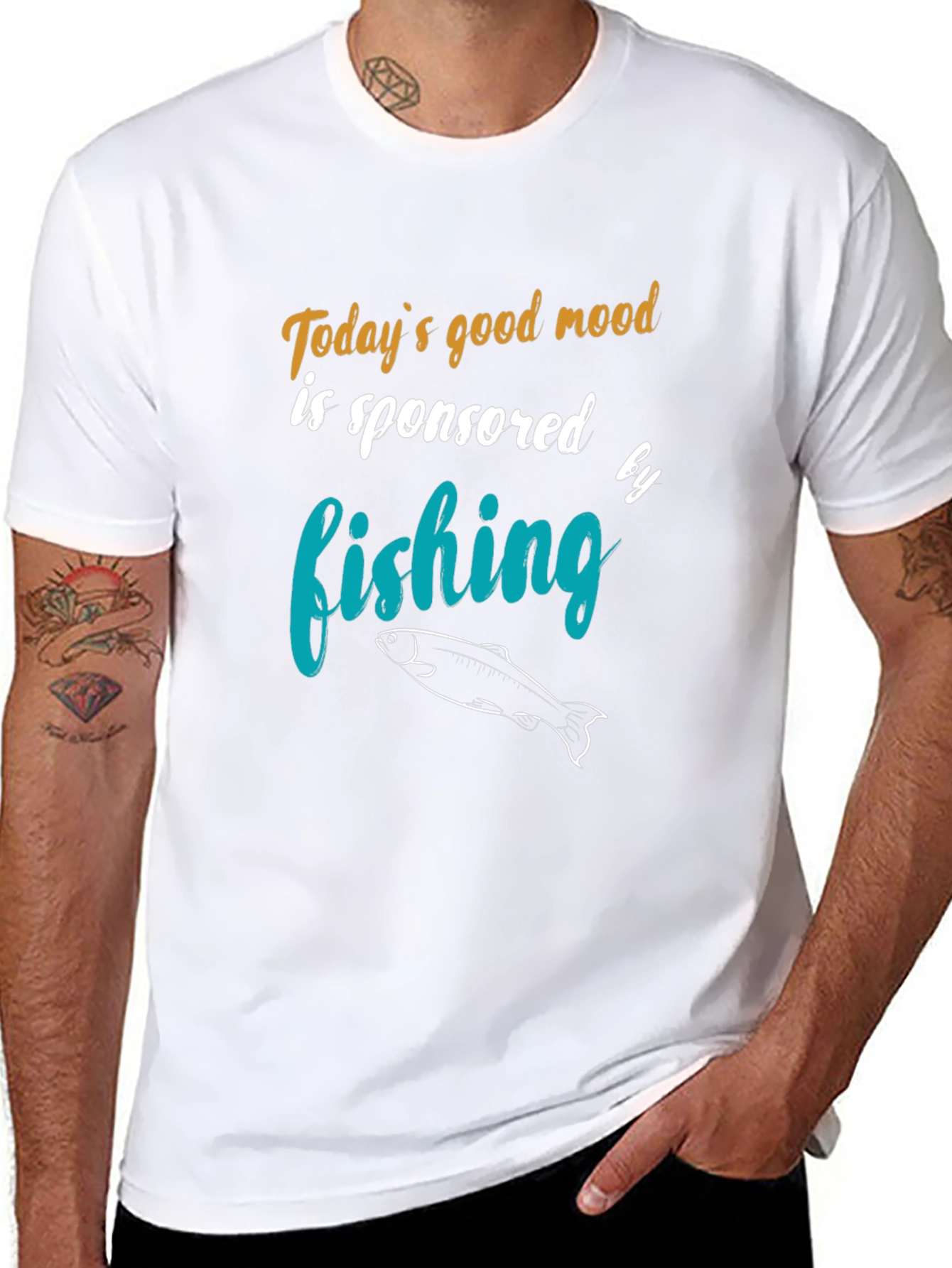 Fishing Sponsored T-Shirt - Mens Crew Neck Tee