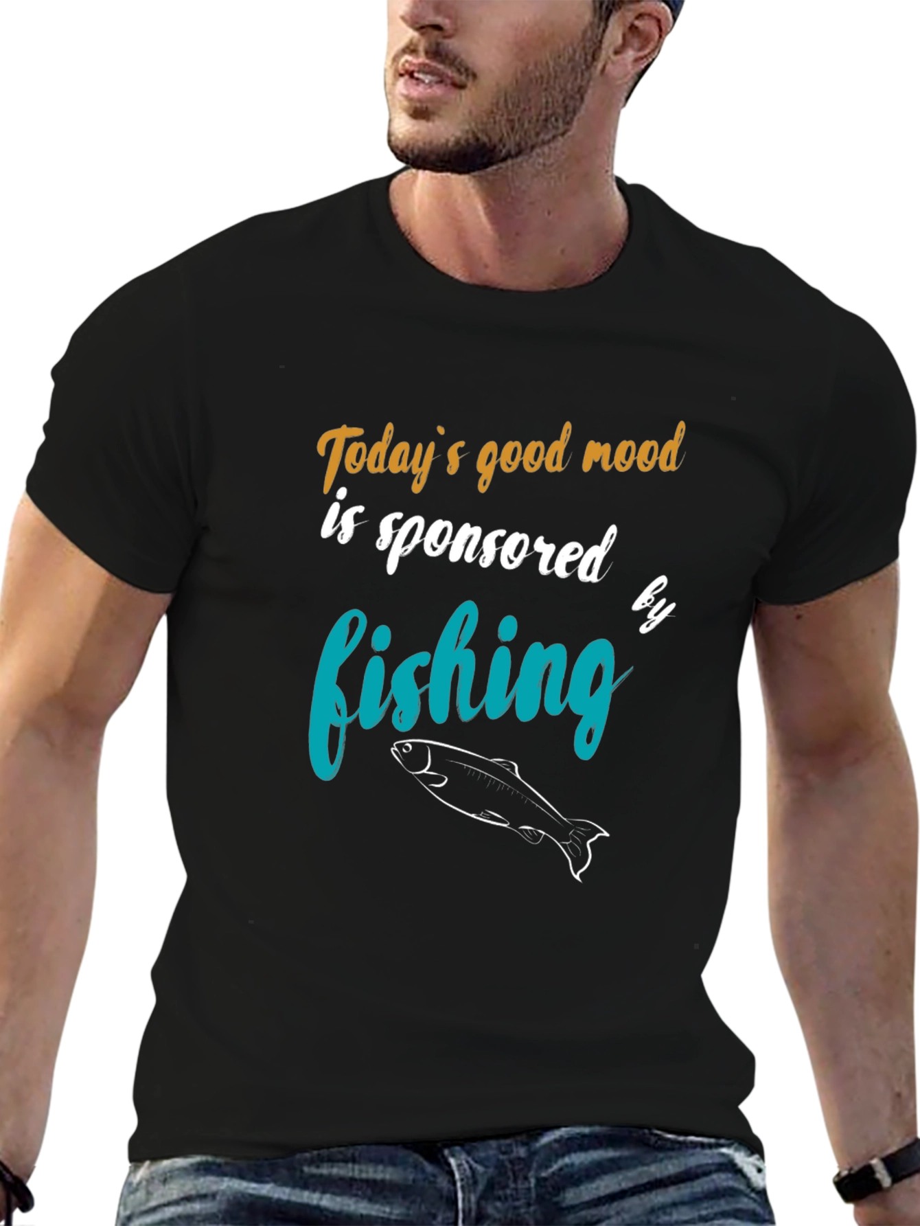 Fishing Sponsored T-Shirt - Mens Crew Neck Tee