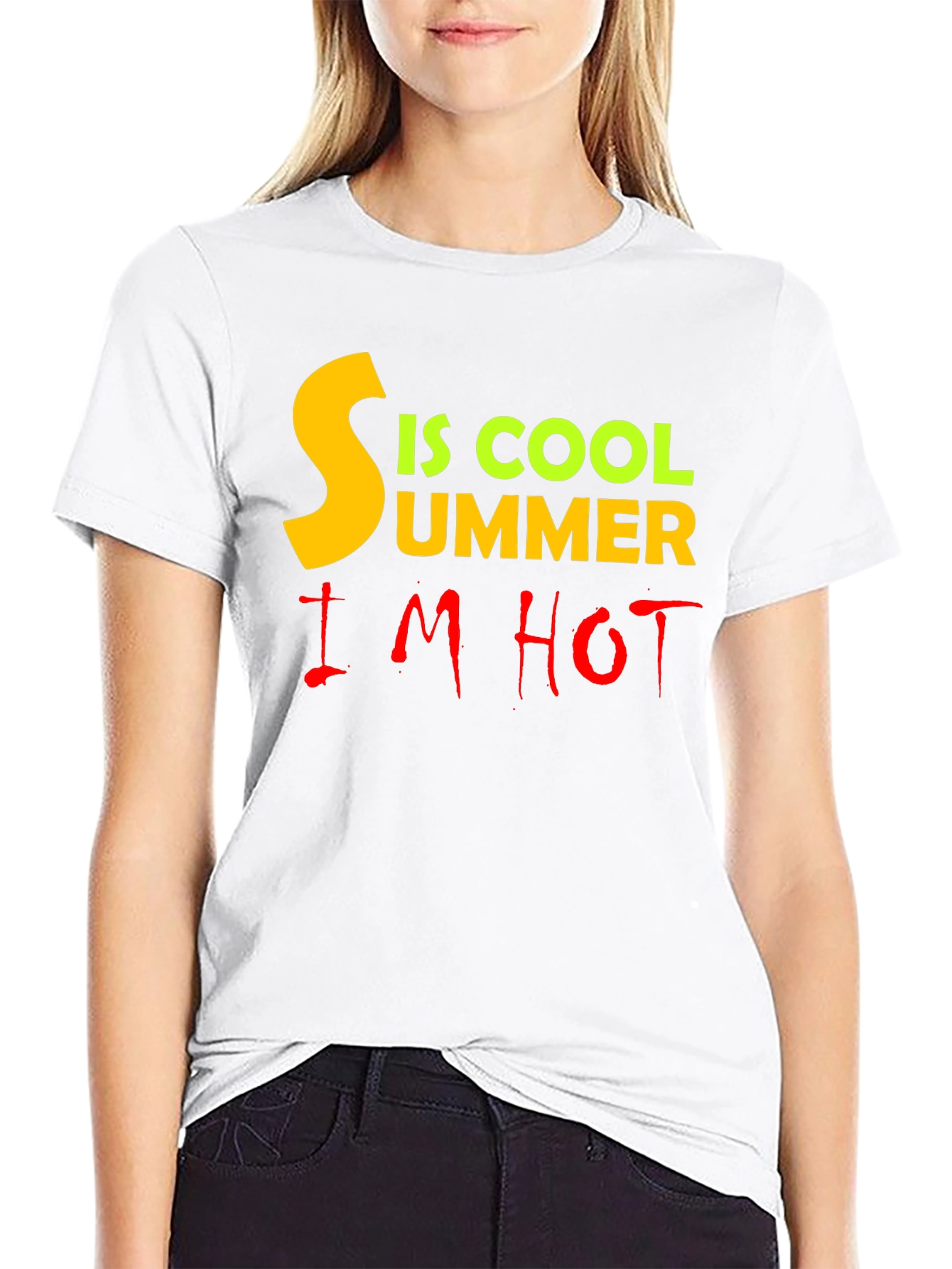 Summer Cool & Hot Graphic T-Shirt - Black