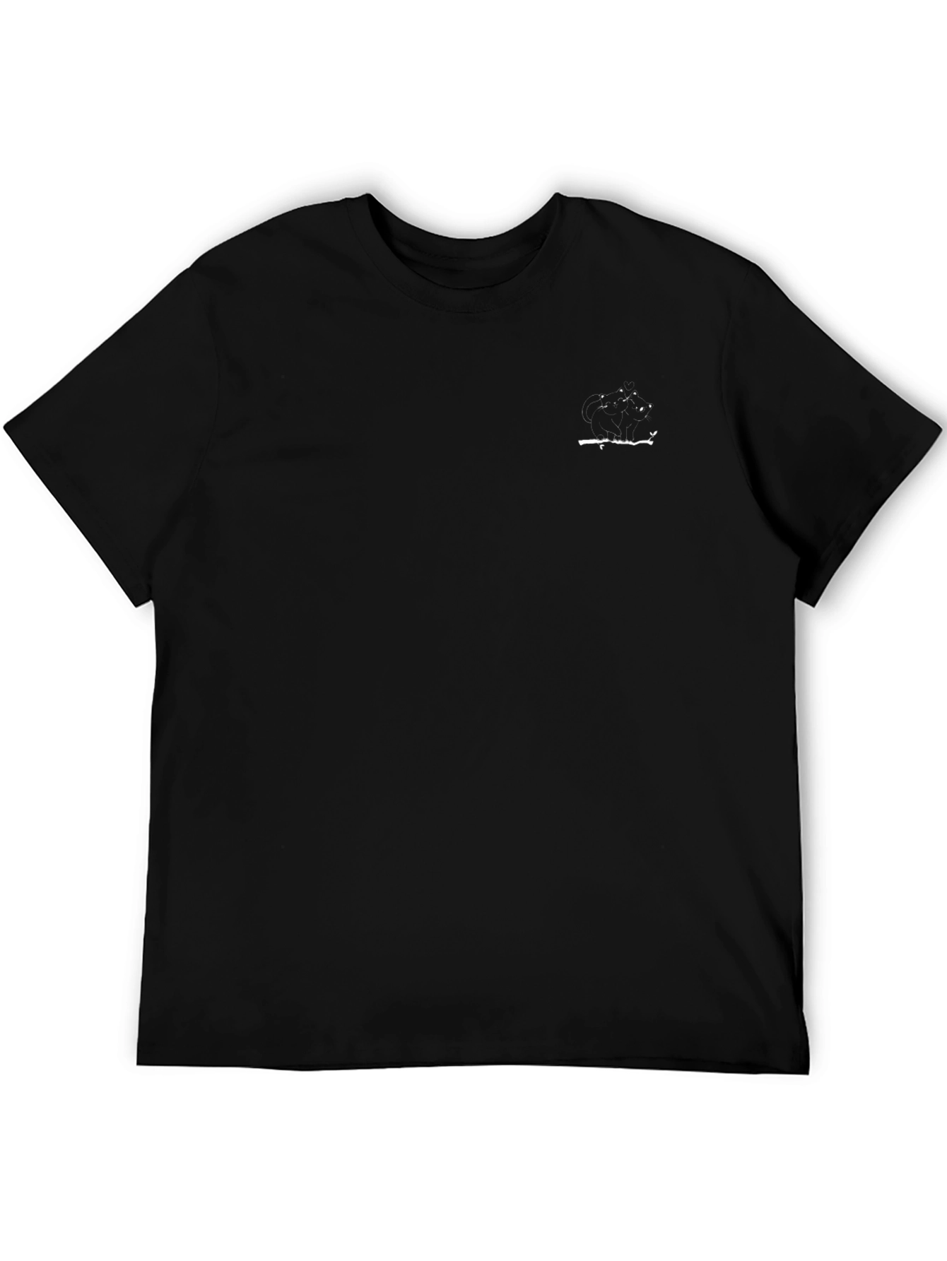 Mens Black Casual T-Shirt with Graphic
