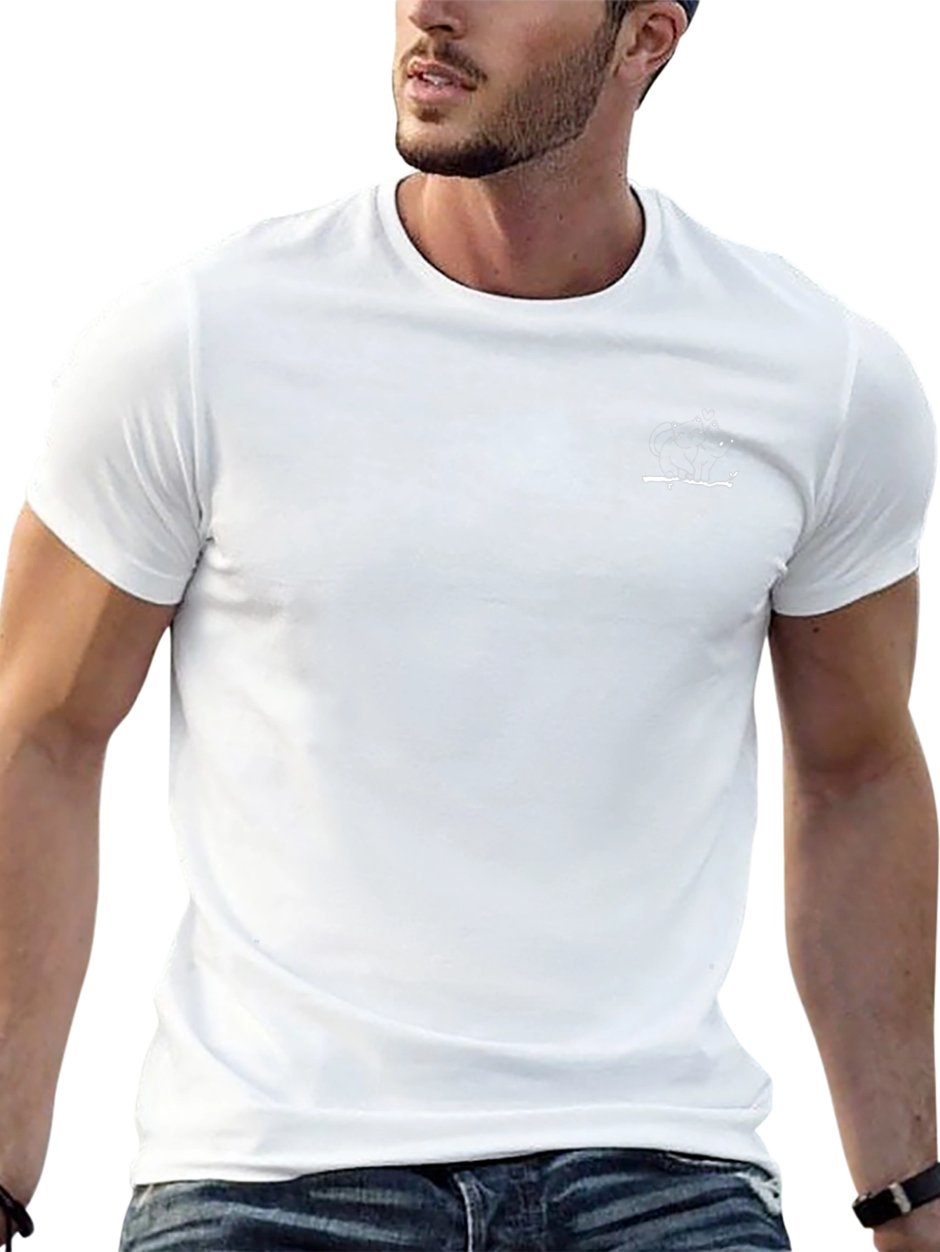 Mens Black Casual T-Shirt with Graphic