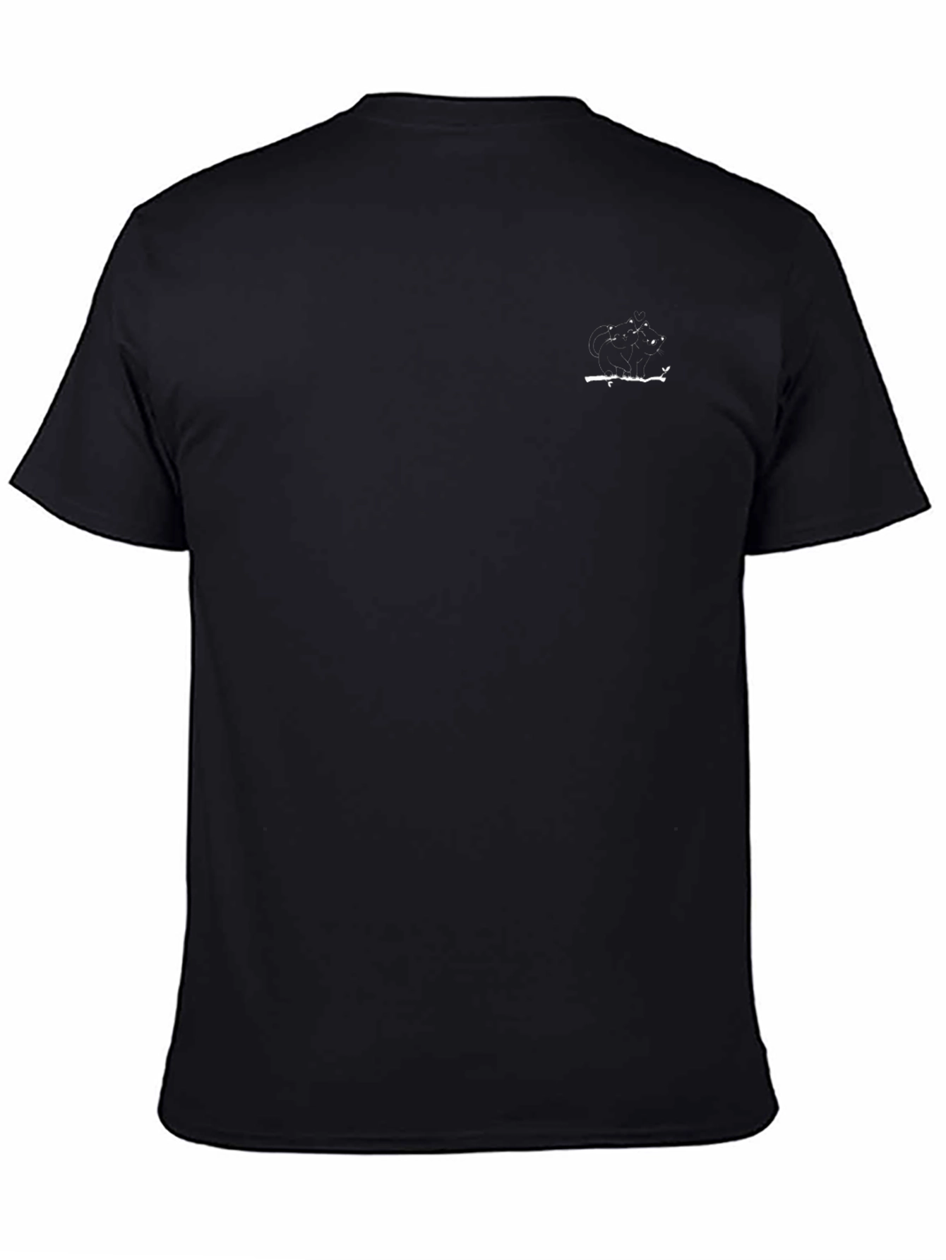 Mens Black Casual T-Shirt with Graphic