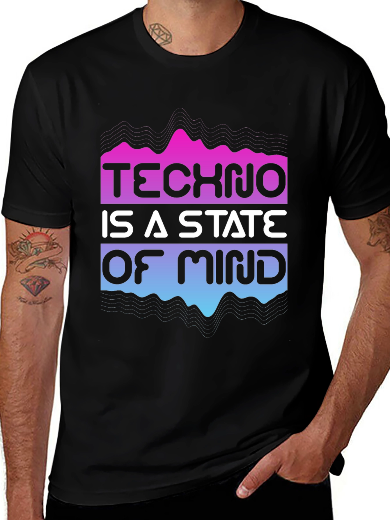Techno State of Mind Graphic Tee - Black