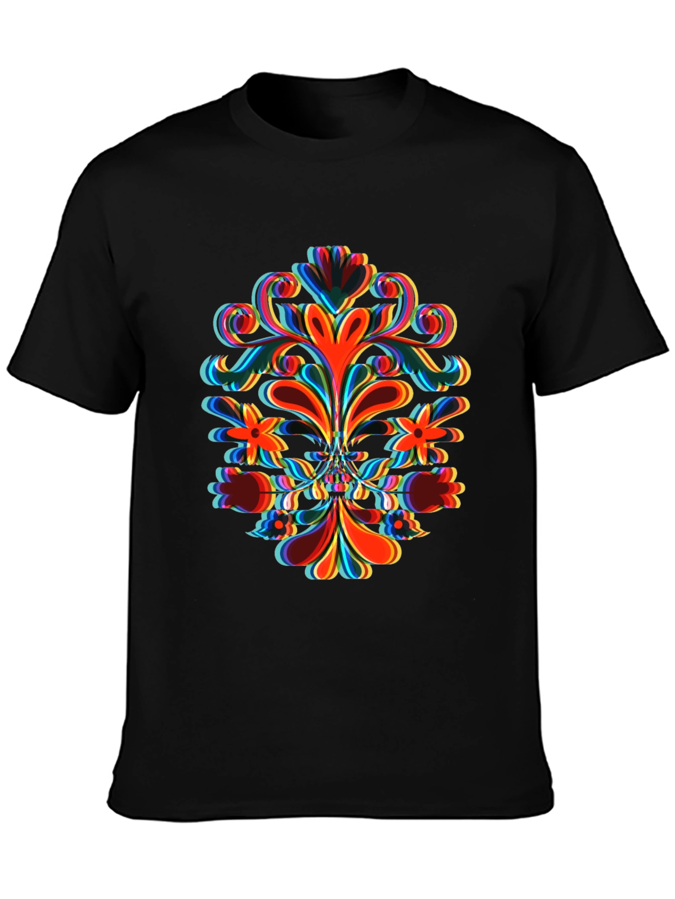 Psychedelic Floral Graphic Print Tee