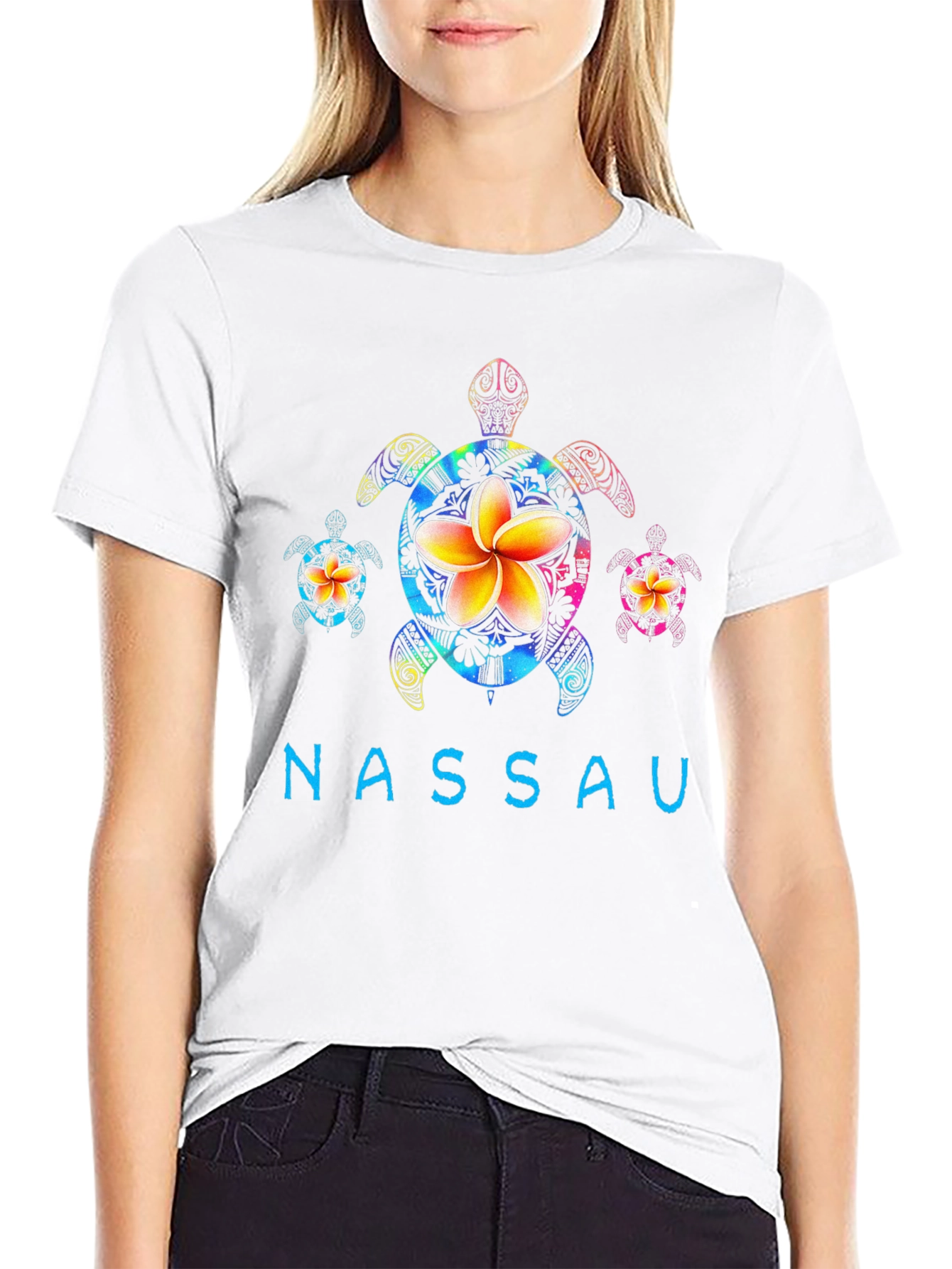 Nassau Turtle Flower Graphic T-Shirt