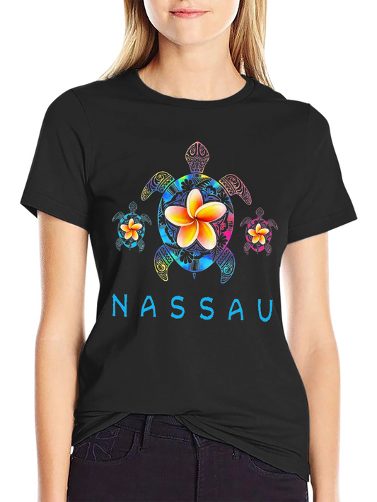 Nassau Turtle Flower Graphic T-Shirt