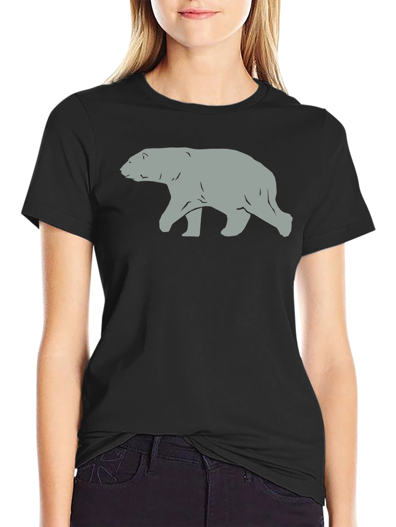 Polar Bear Graphic Tee - Classic Black Cotton T-Shirt