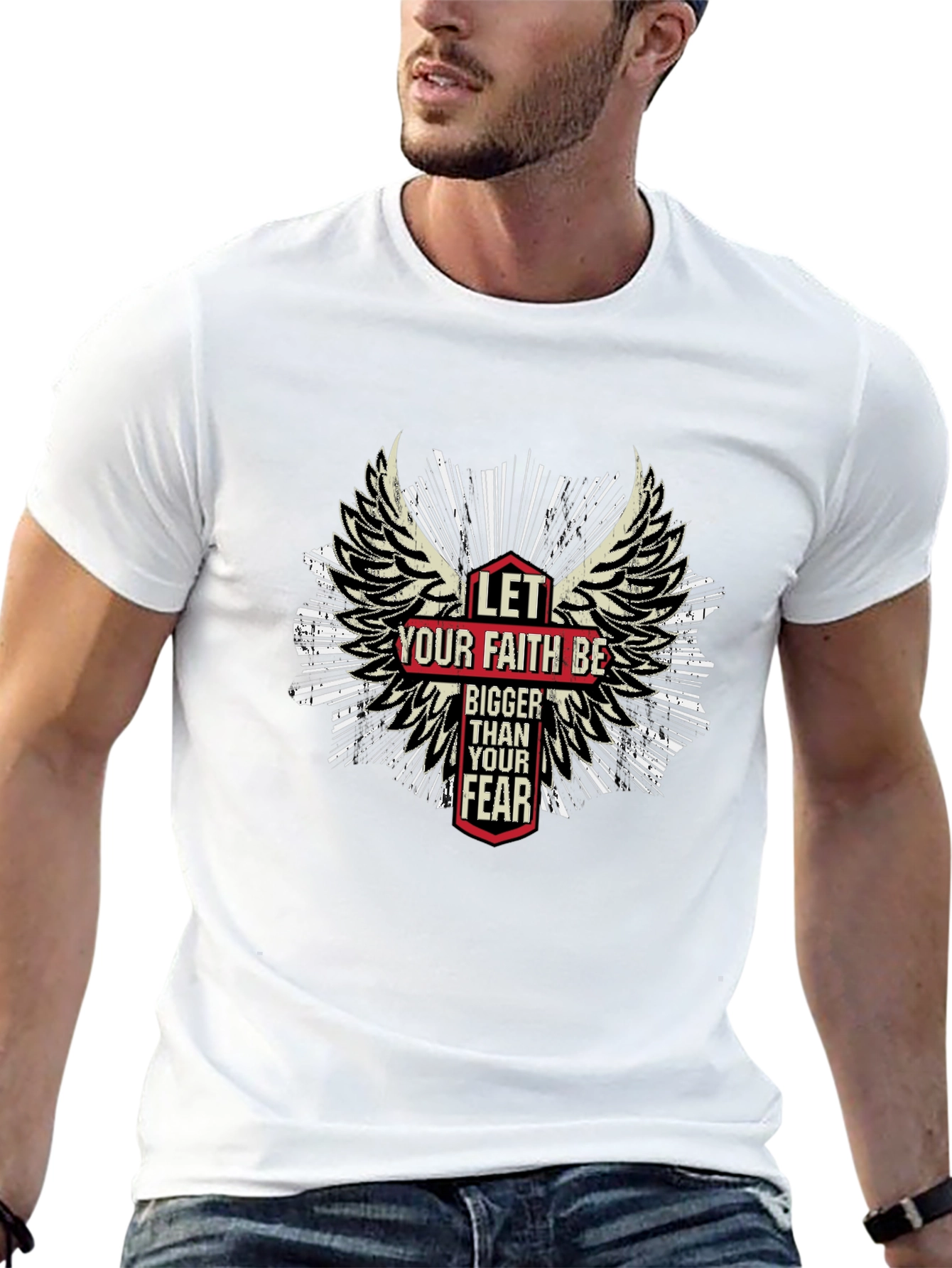 Faith Over Fear T-Shirt - Wings Graphic Tee