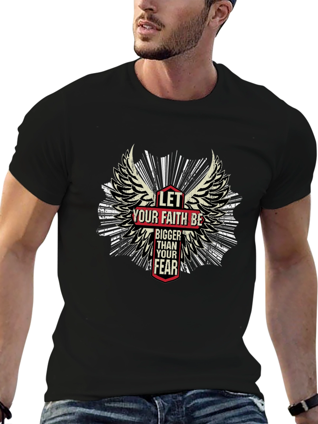 Faith Over Fear T-Shirt - Wings Graphic Tee