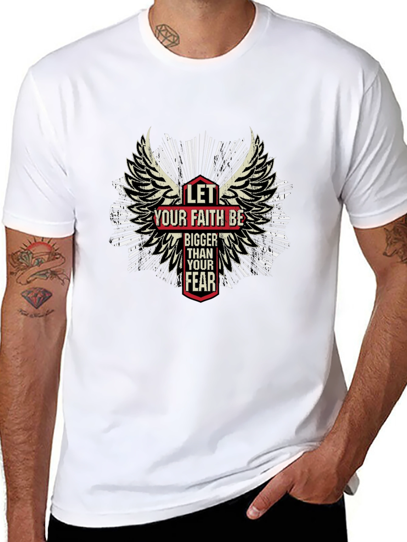 Faith Over Fear T-Shirt - Wings Graphic Tee