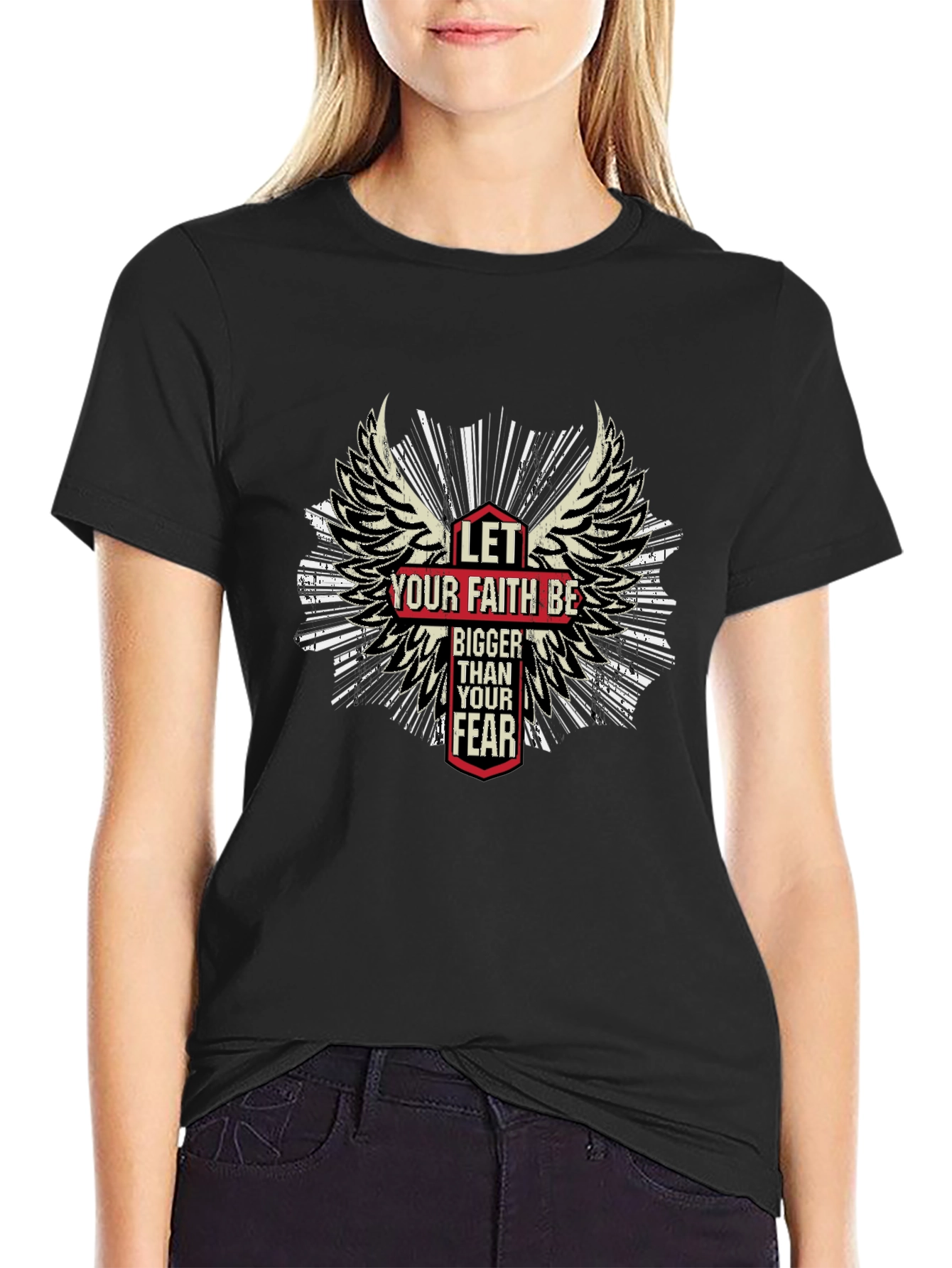 Faith Over Fear T-Shirt - Wings Graphic Tee