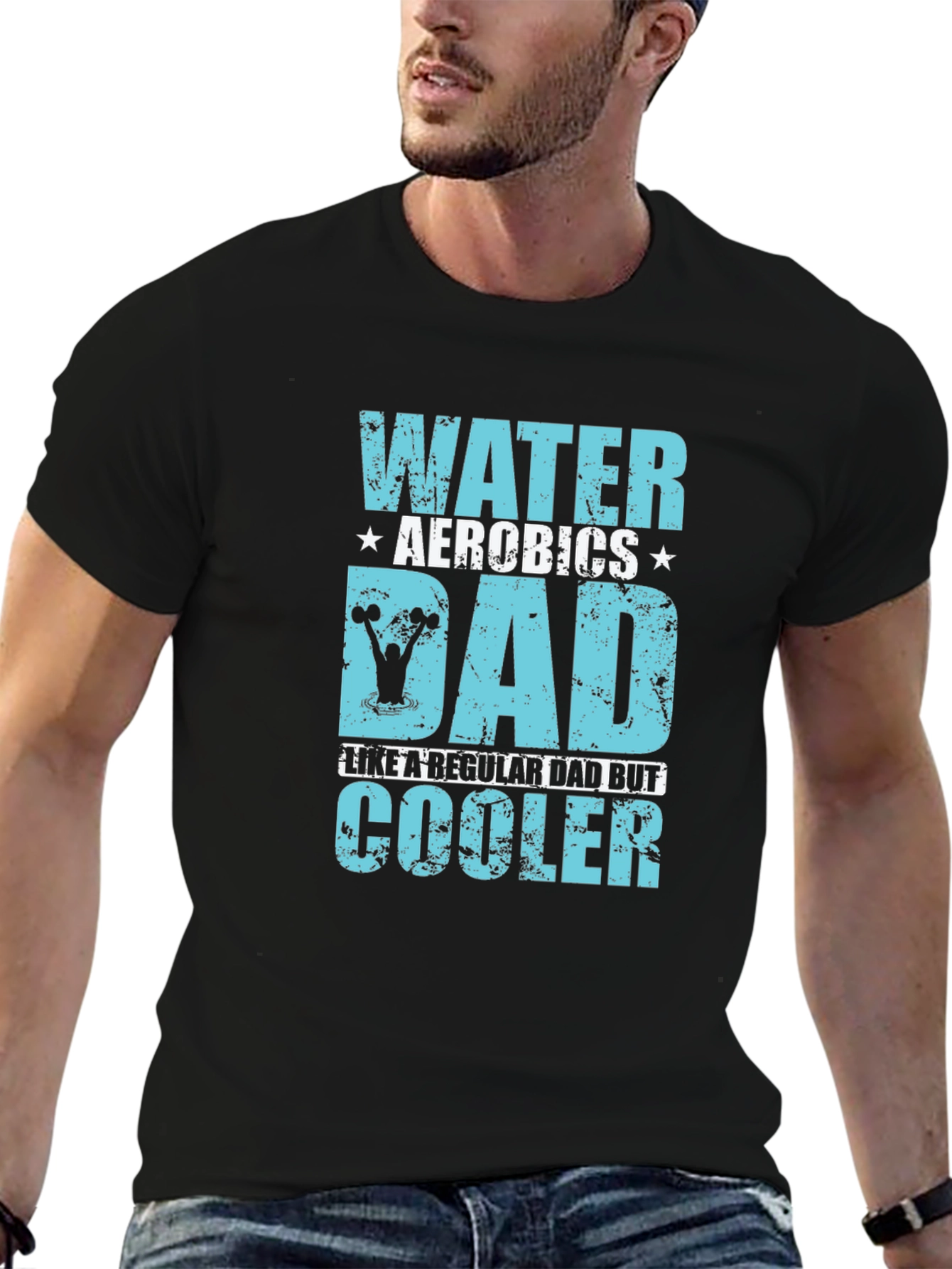 Water Aerobics Dad Graphic T-Shirt - Cooler Than Regular!