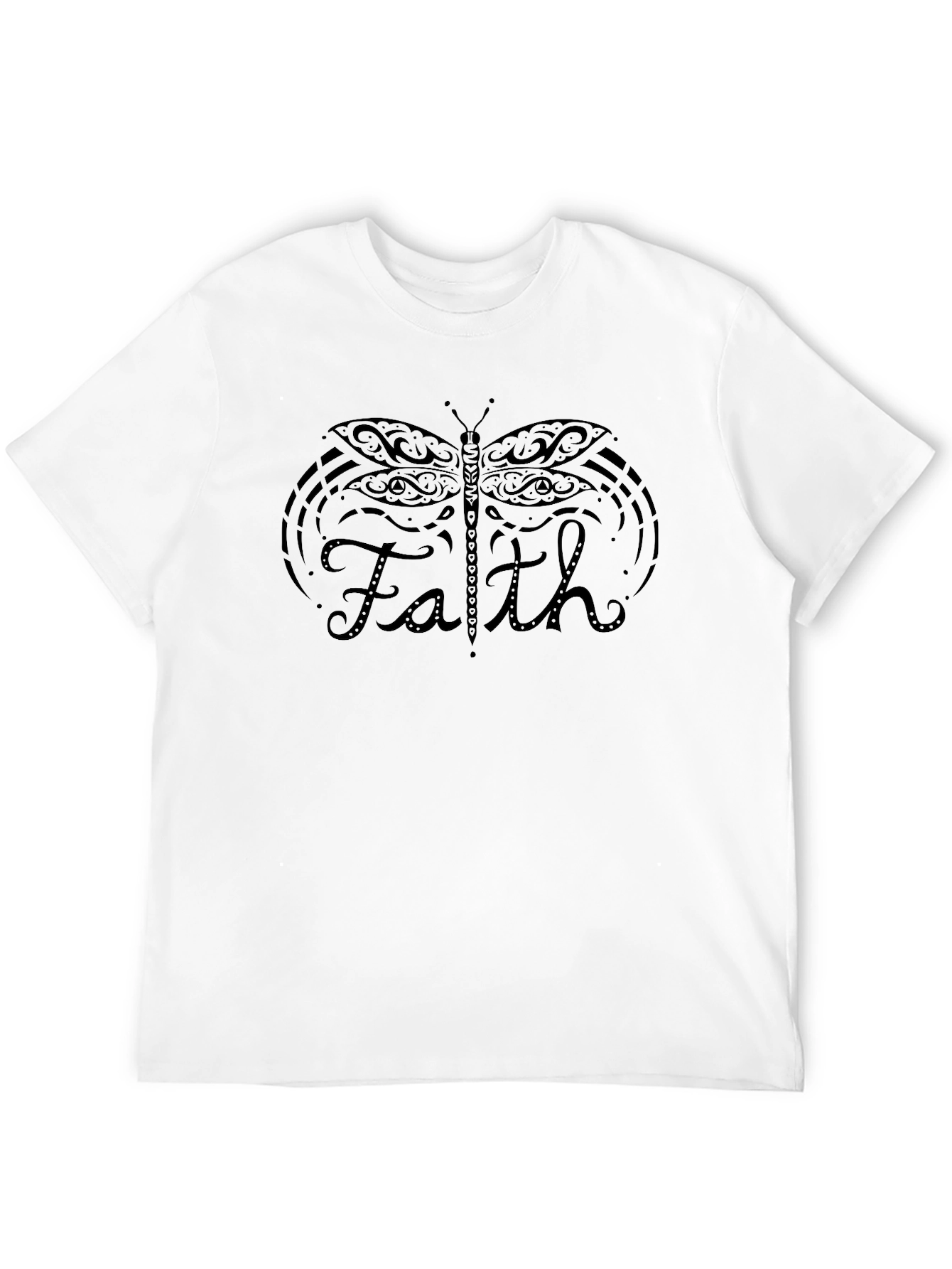 Faith Butterfly Graphic Tee - Soft Black T-Shirt