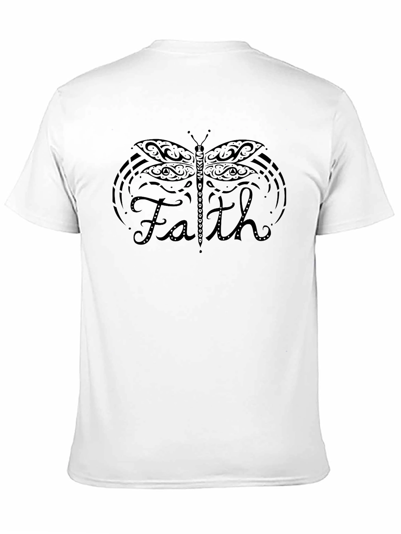 Faith Butterfly Graphic Tee - Soft Black T-Shirt