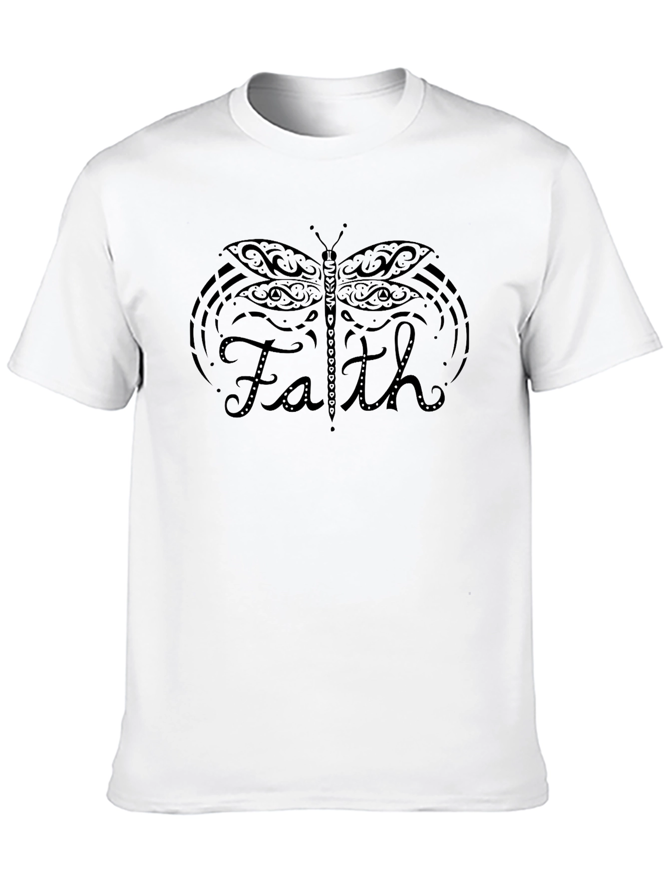 Faith Butterfly Graphic Tee - Soft Black T-Shirt