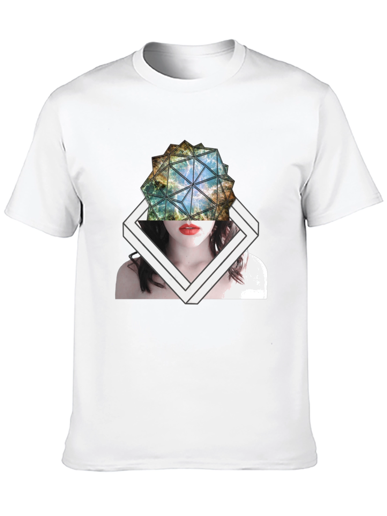 Geometric Galaxy Woman Tee