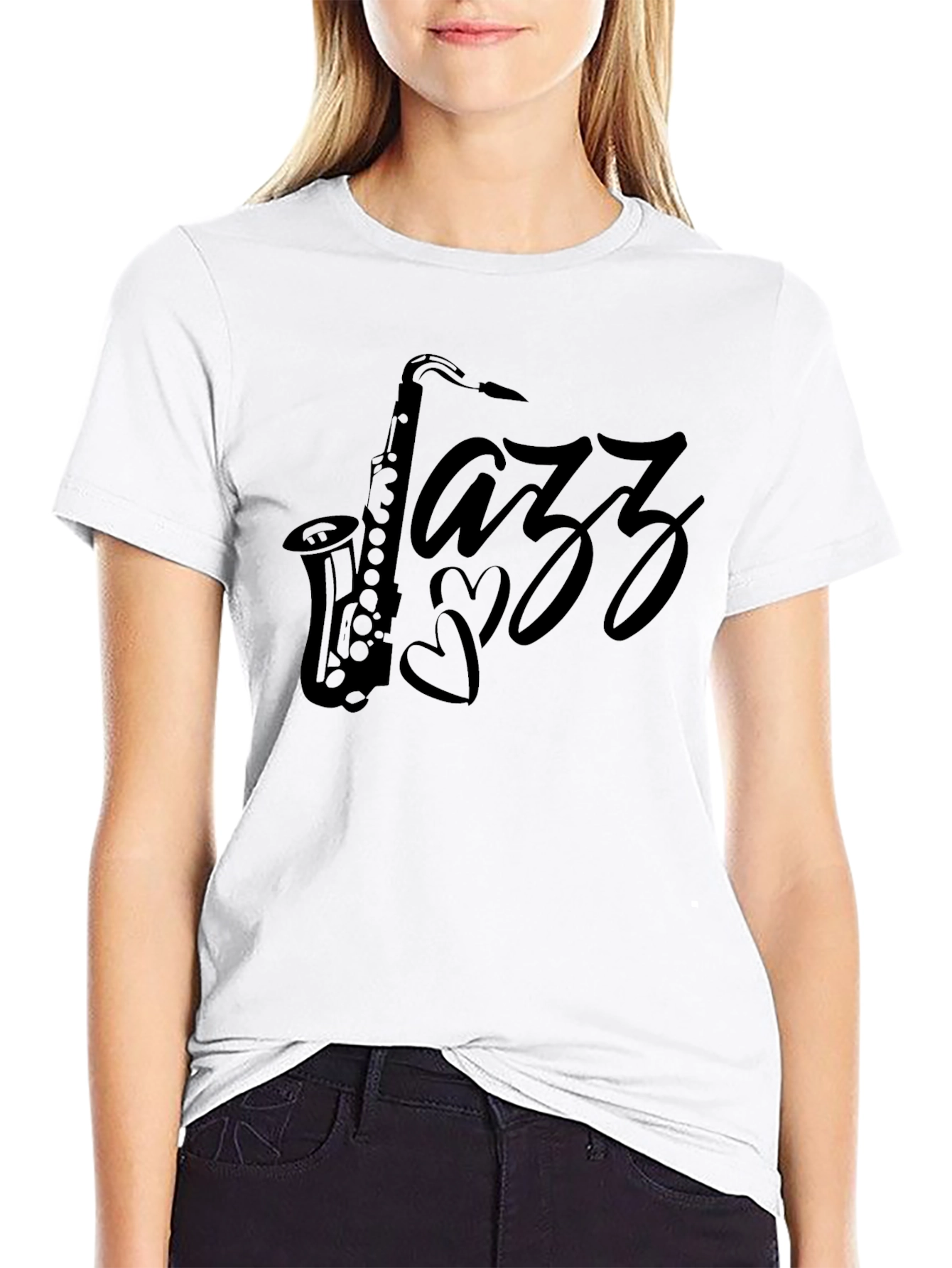 Jazz Saxophone Black T-Shirt