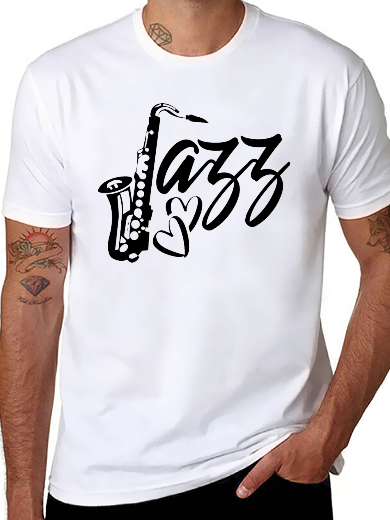 Jazz Saxophone Black T-Shirt