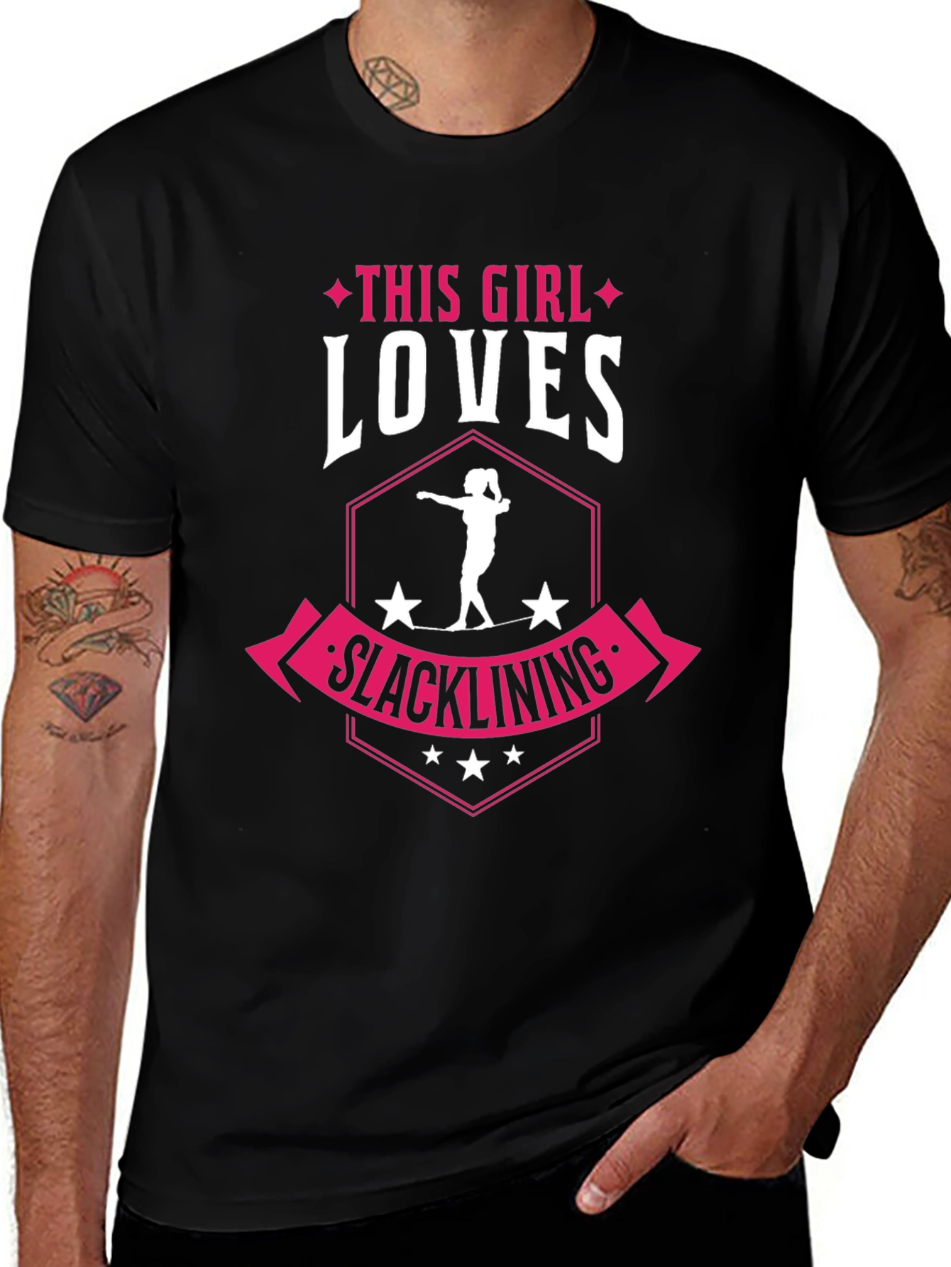 Slacklining Girl T-Shirt - Loves Slacklining