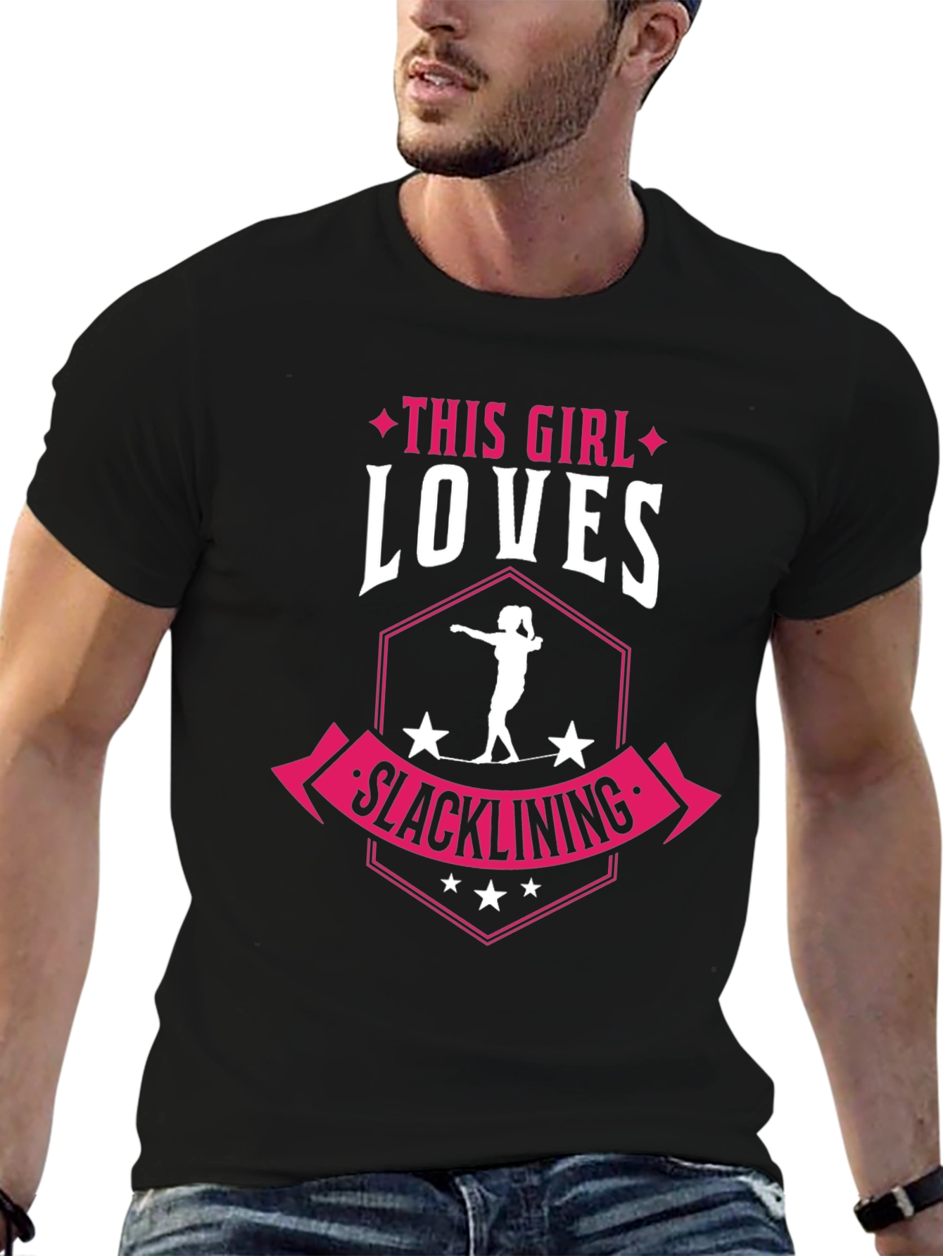 Slacklining Girl T-Shirt - Loves Slacklining