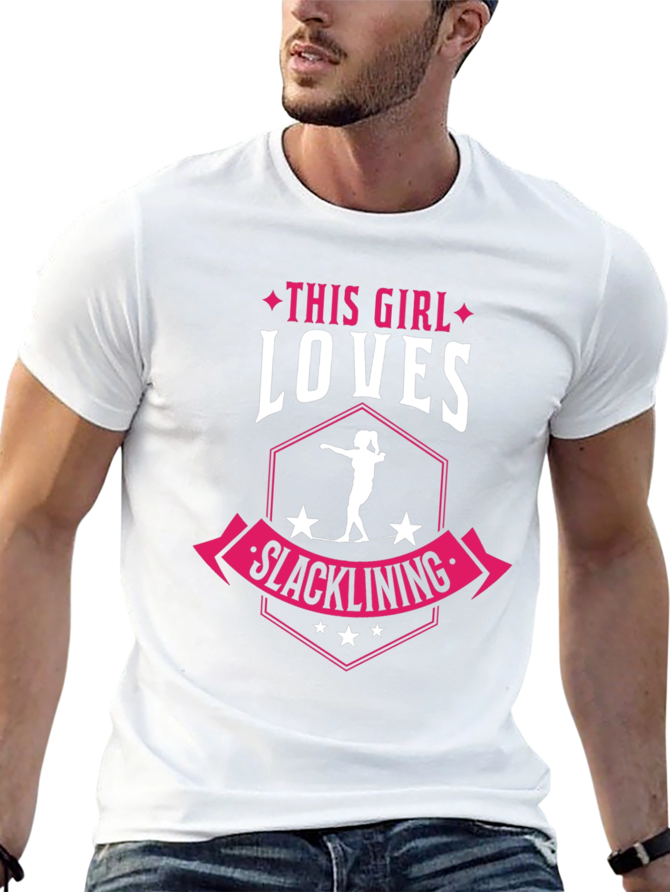 Slacklining Girl T-Shirt - Loves Slacklining