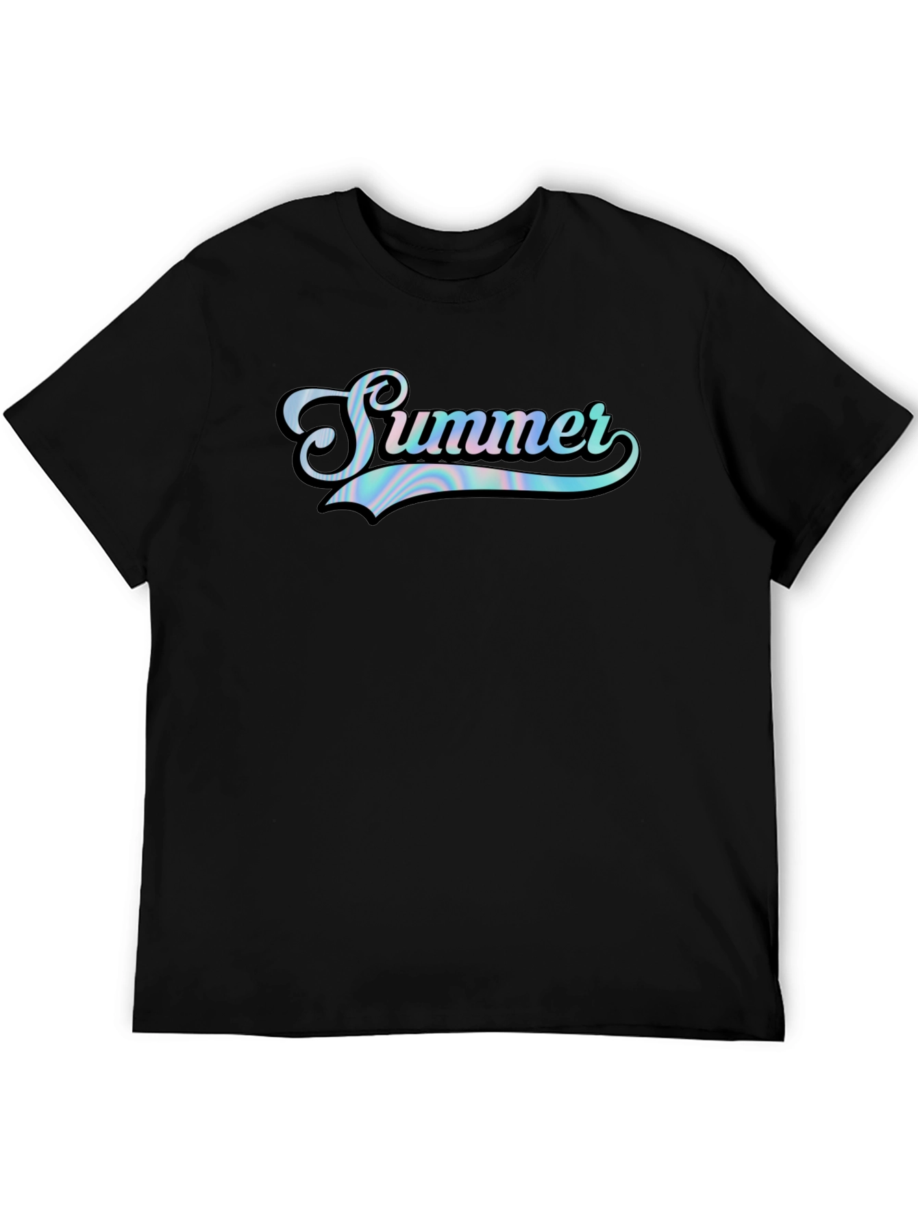Summer Graphic Print Black T-Shirt