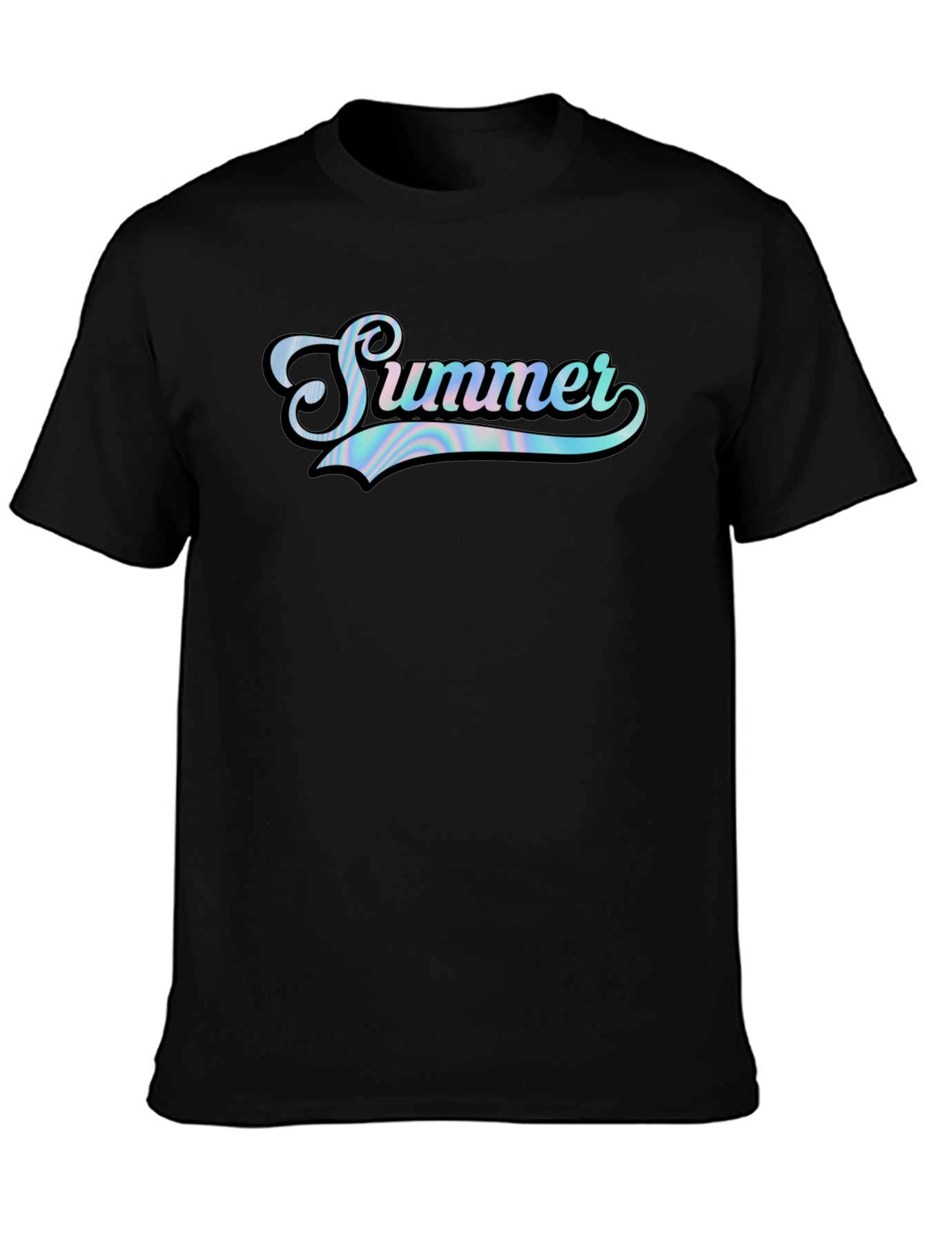 Summer Graphic Print Black T-Shirt