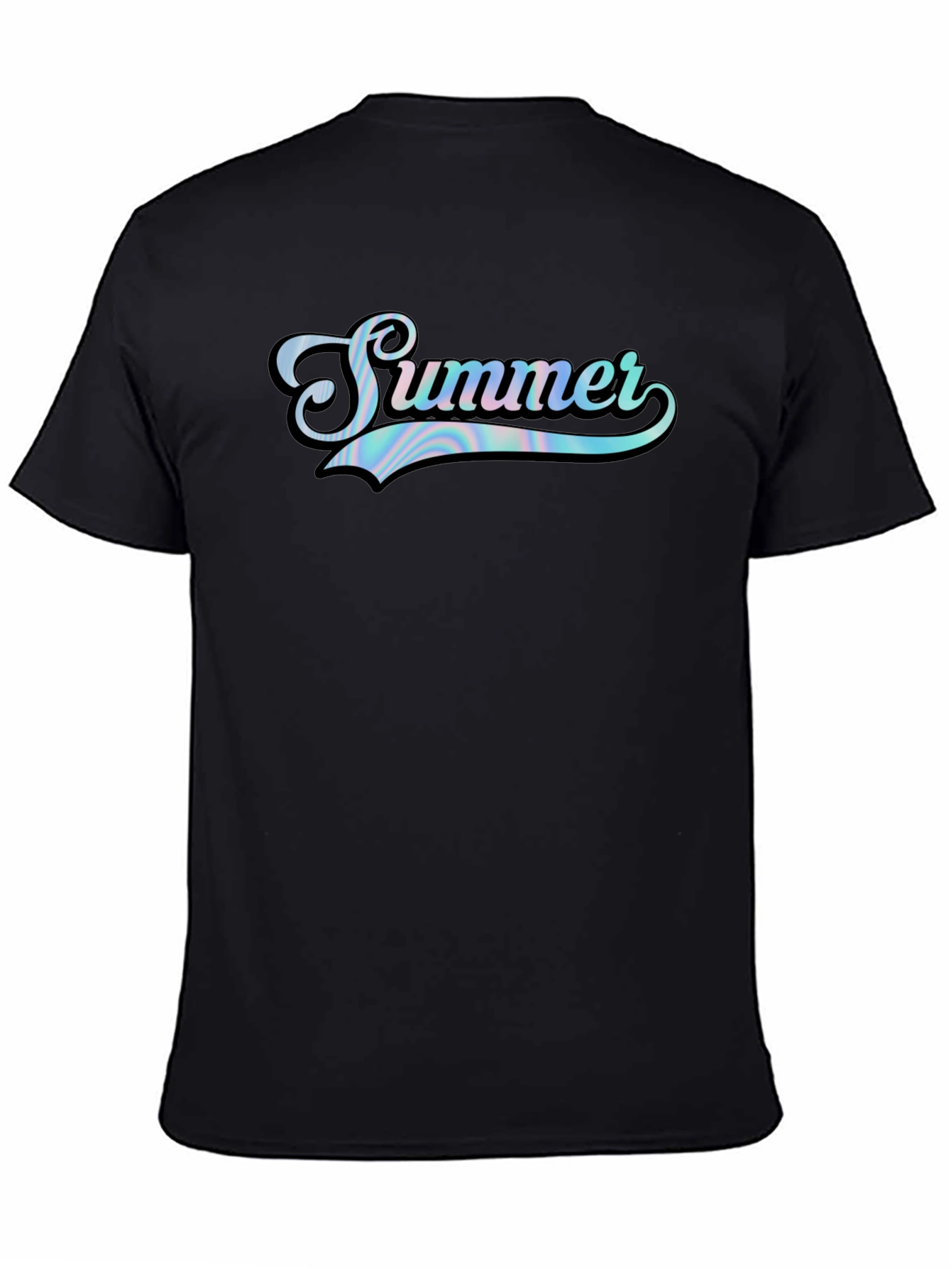 Summer Graphic Print Black T-Shirt