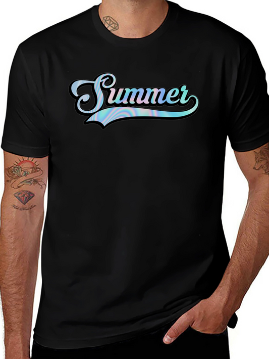 Summer Graphic Print Black T-Shirt